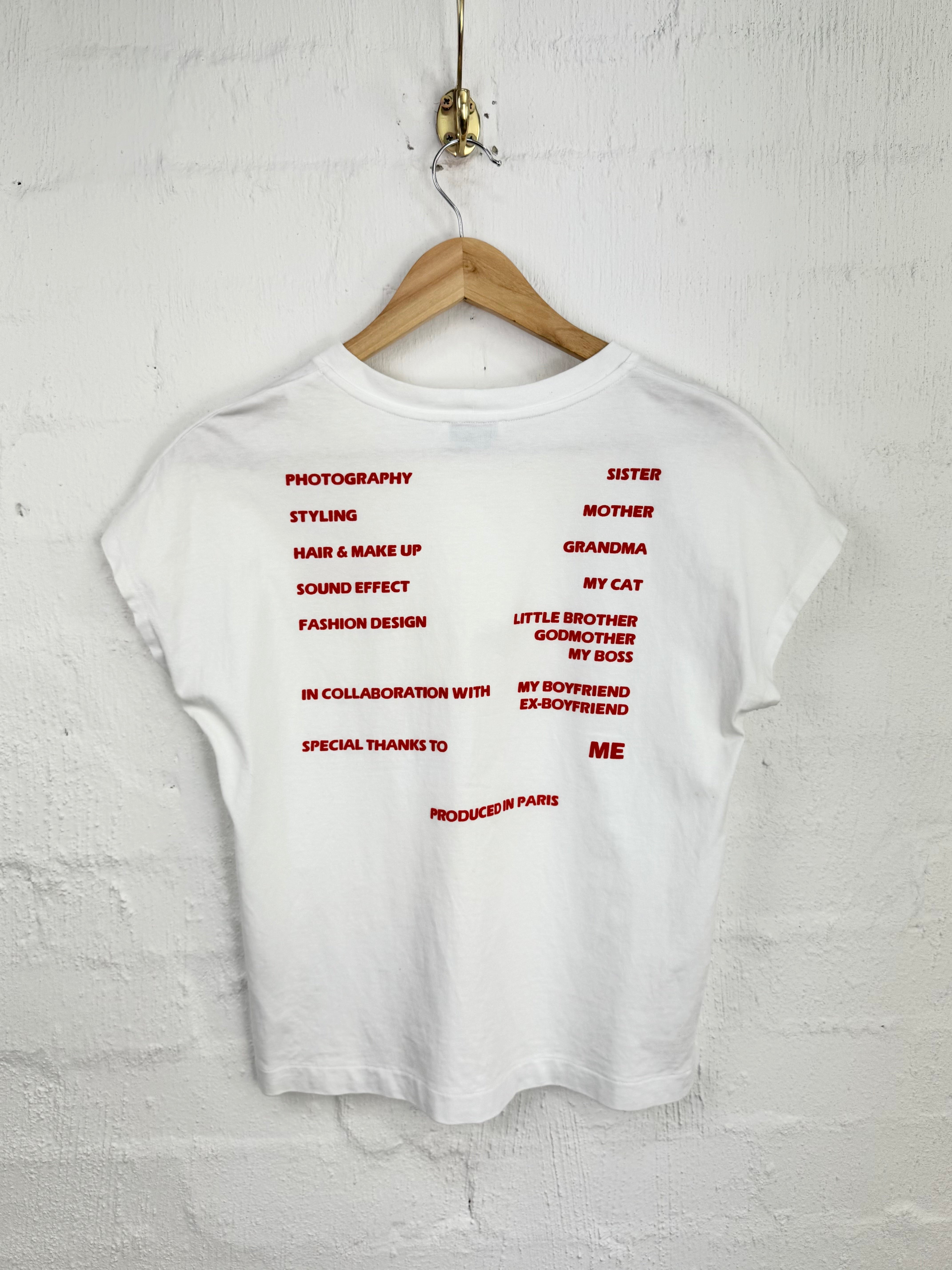 Sandro White Boxy Fit 'Thanks' Top - AU8/10