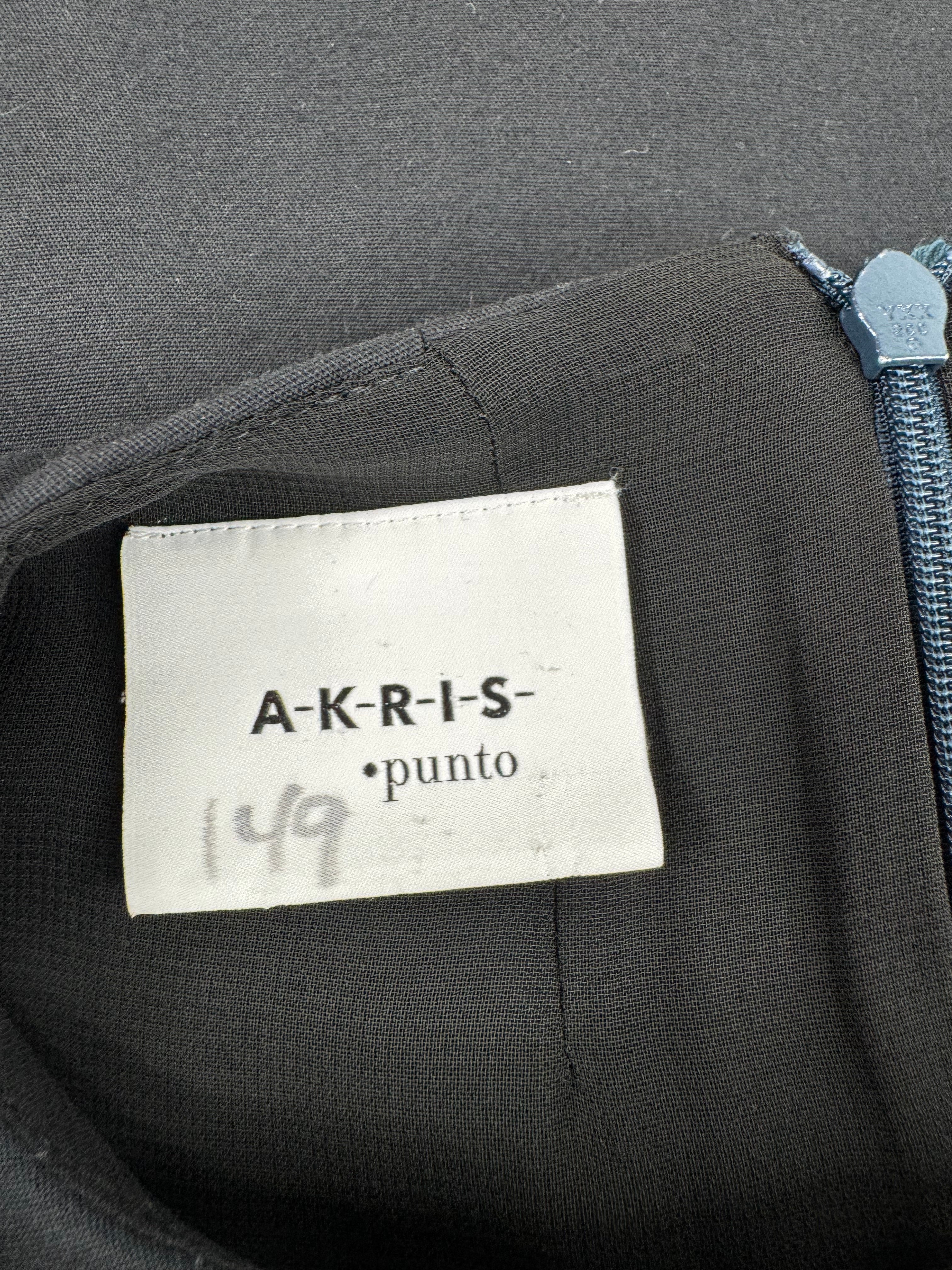 AKRIS Punto Blue & Black Midi Dress - AU10