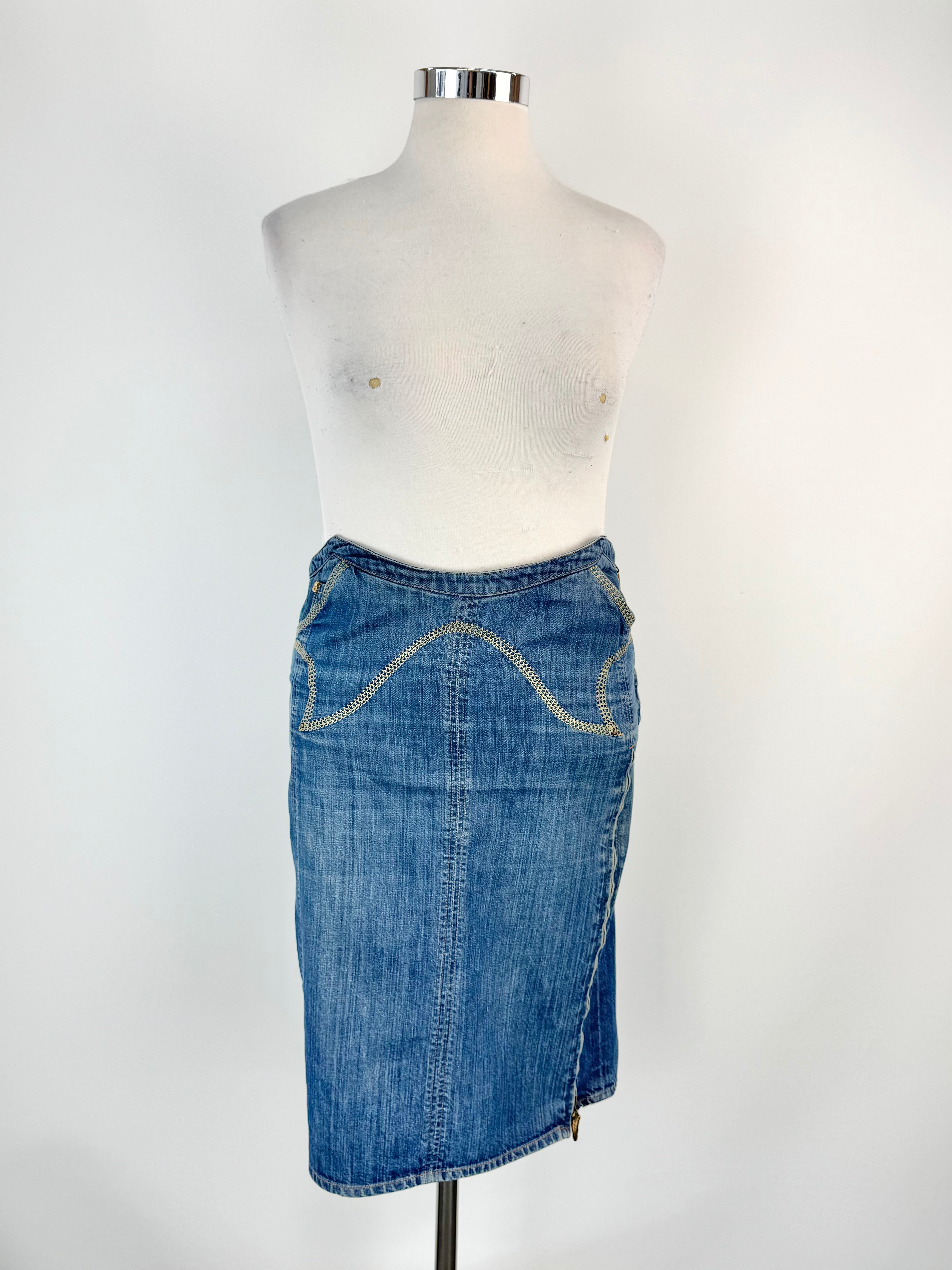 Y2K Just Cavalli Western Style Denim Skirt - AU12