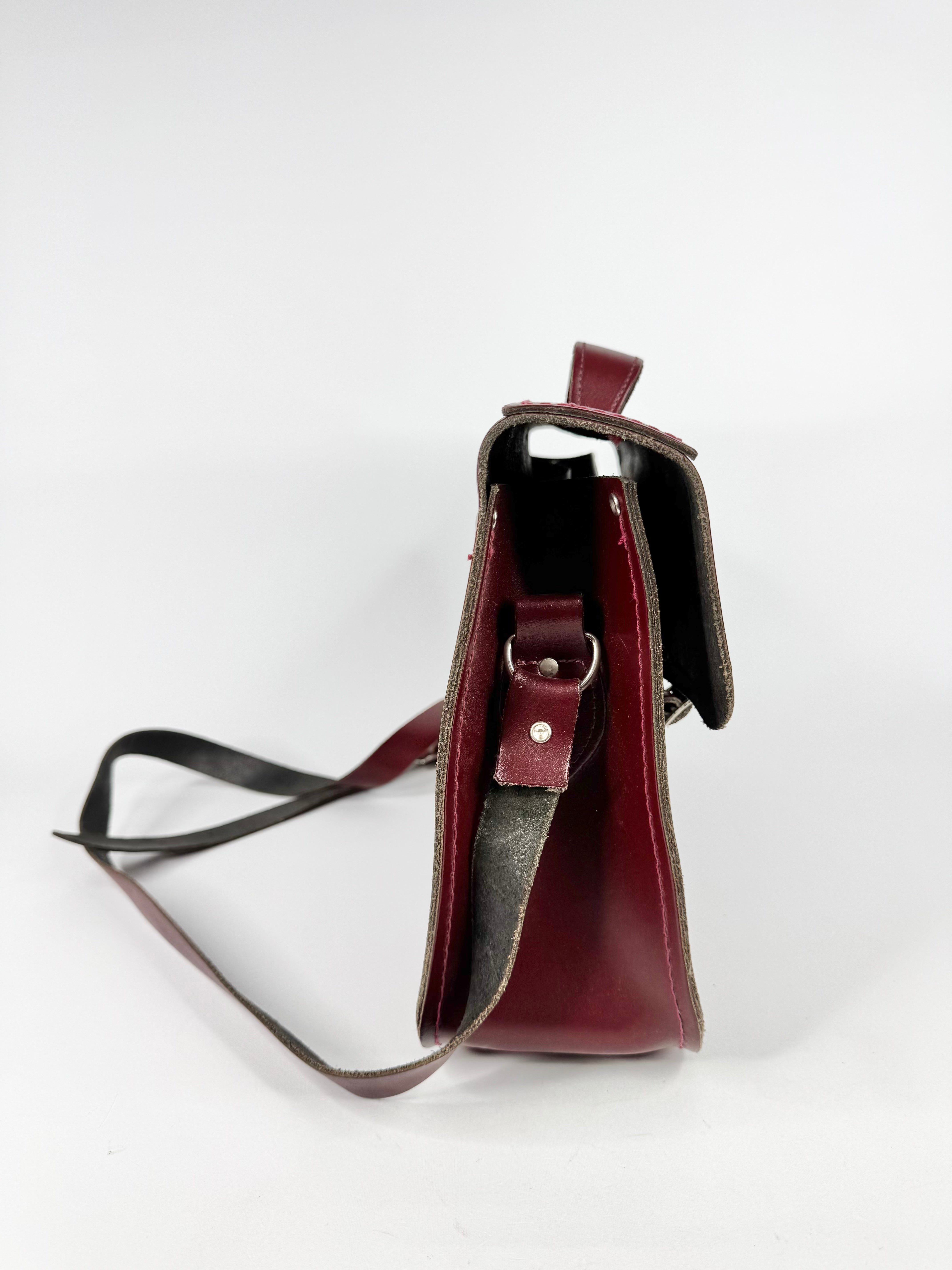 The Cambridge Satchel Company Oxblood Red & Tartan Contrast Messenger Bag
