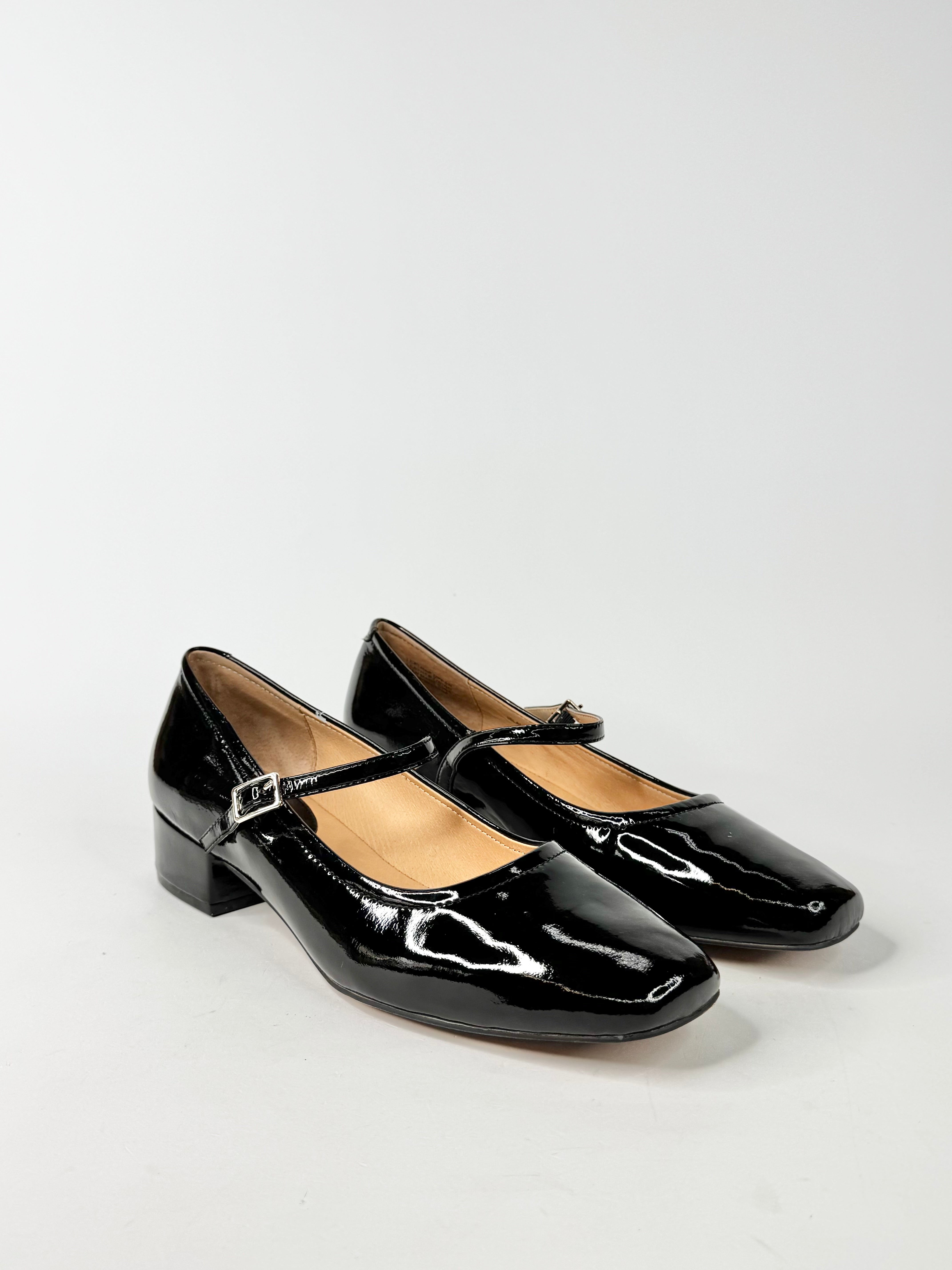 MFW Diana Ferrari Islah Black Leather Mary Jane Heels - EU41