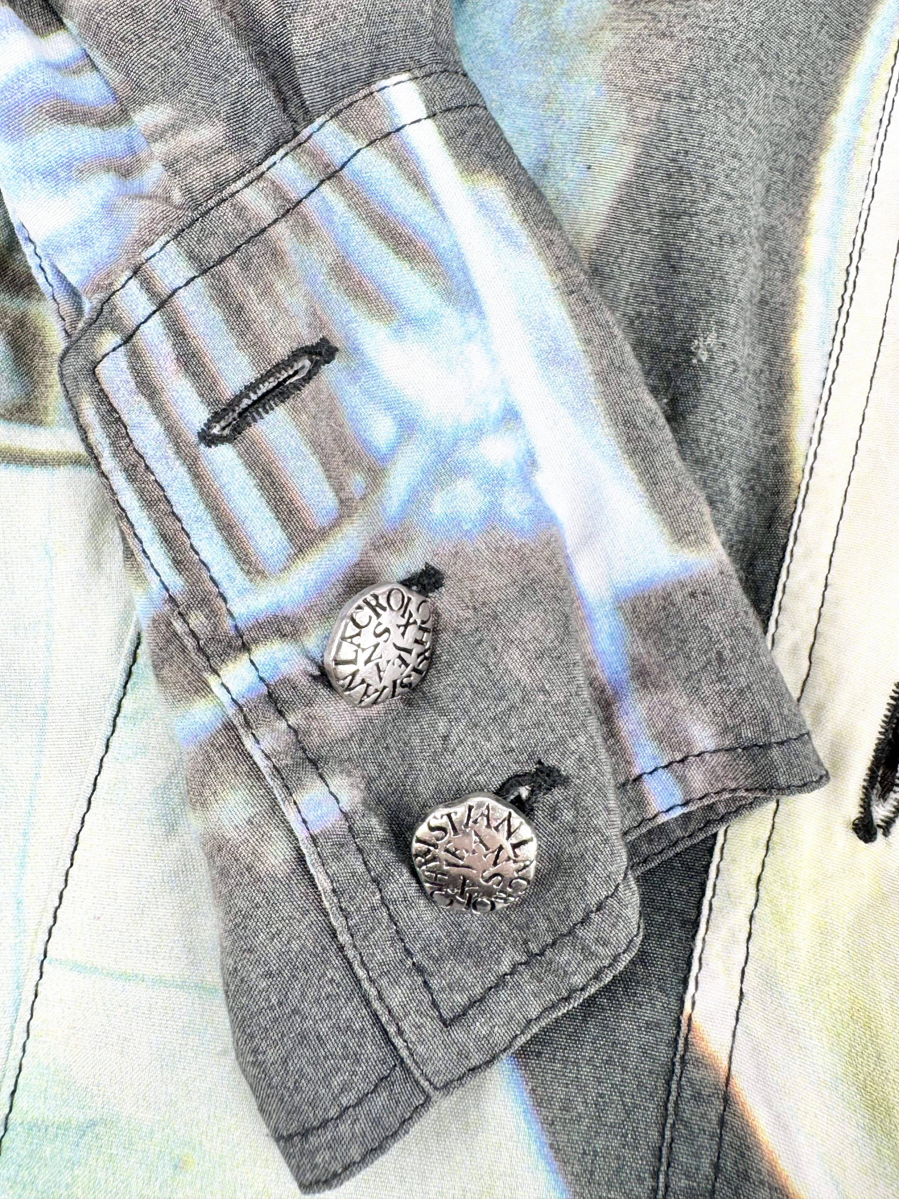 Jeans by Christian Lacroix Blue Fitted Photograph Shirt - AU6/8