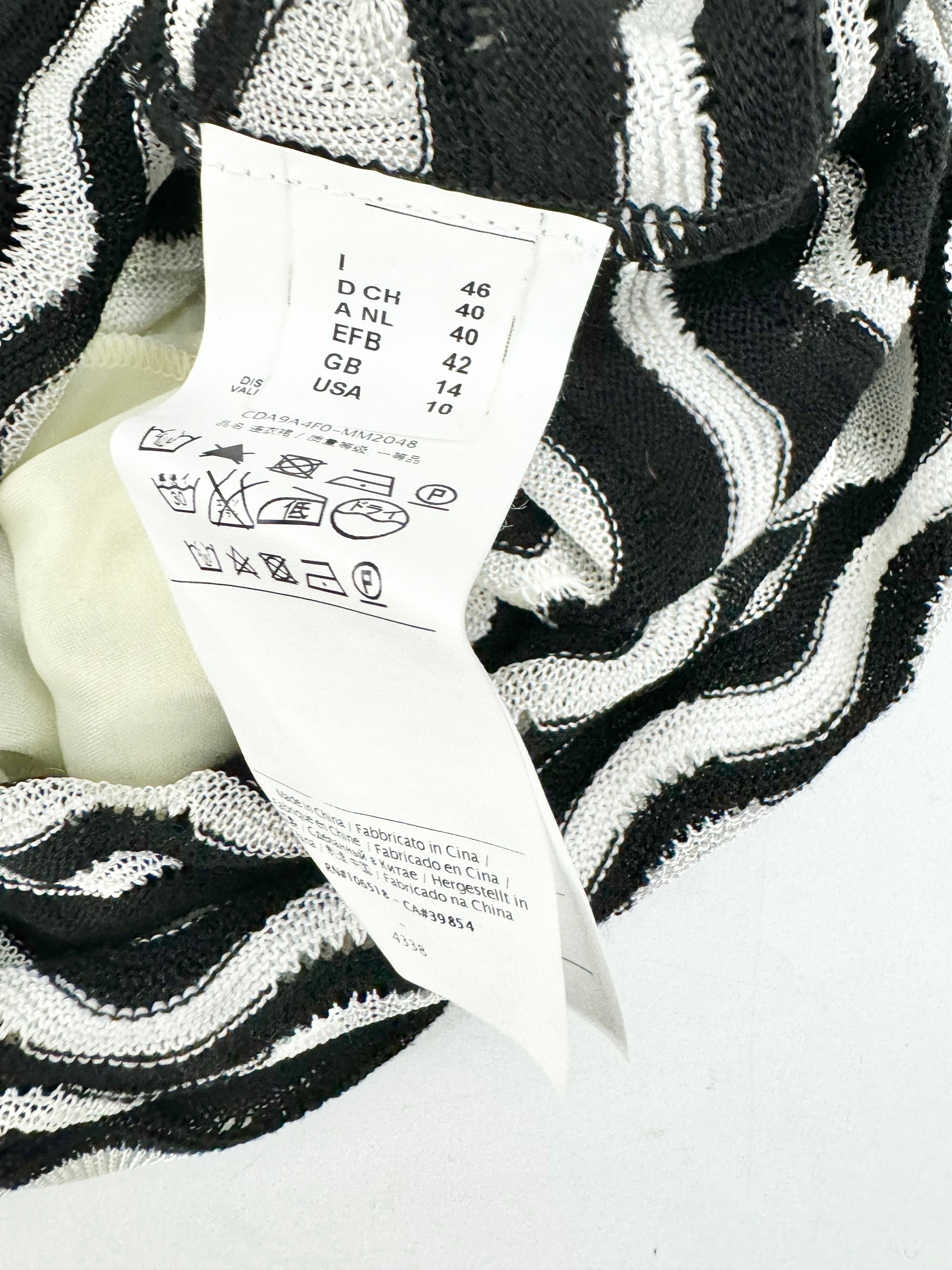M Missioni Black & White Zig Zag Dress - AU12