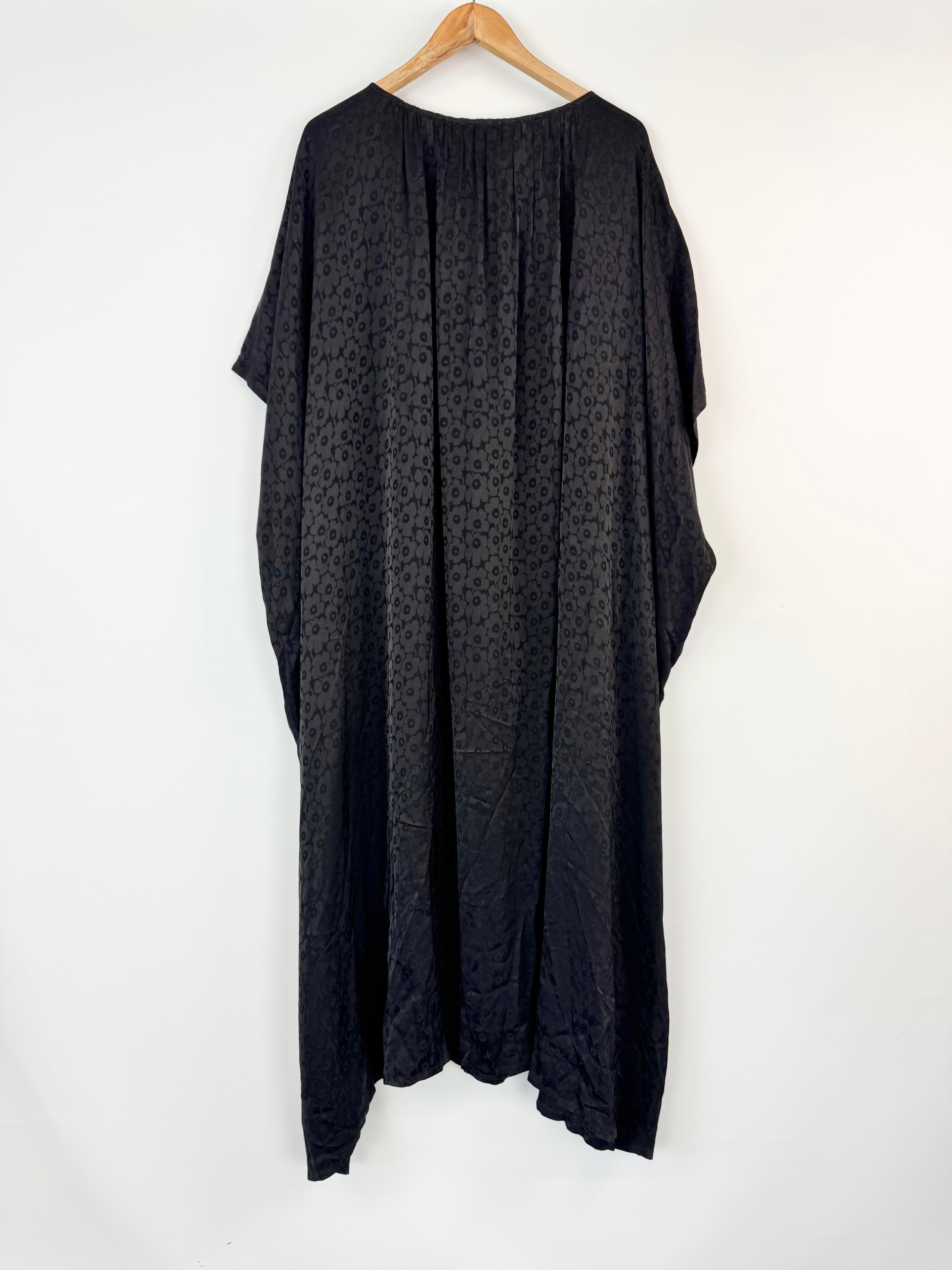 Marimekko Black Helmililja Unikko' Jacquard Dress - AU14/16