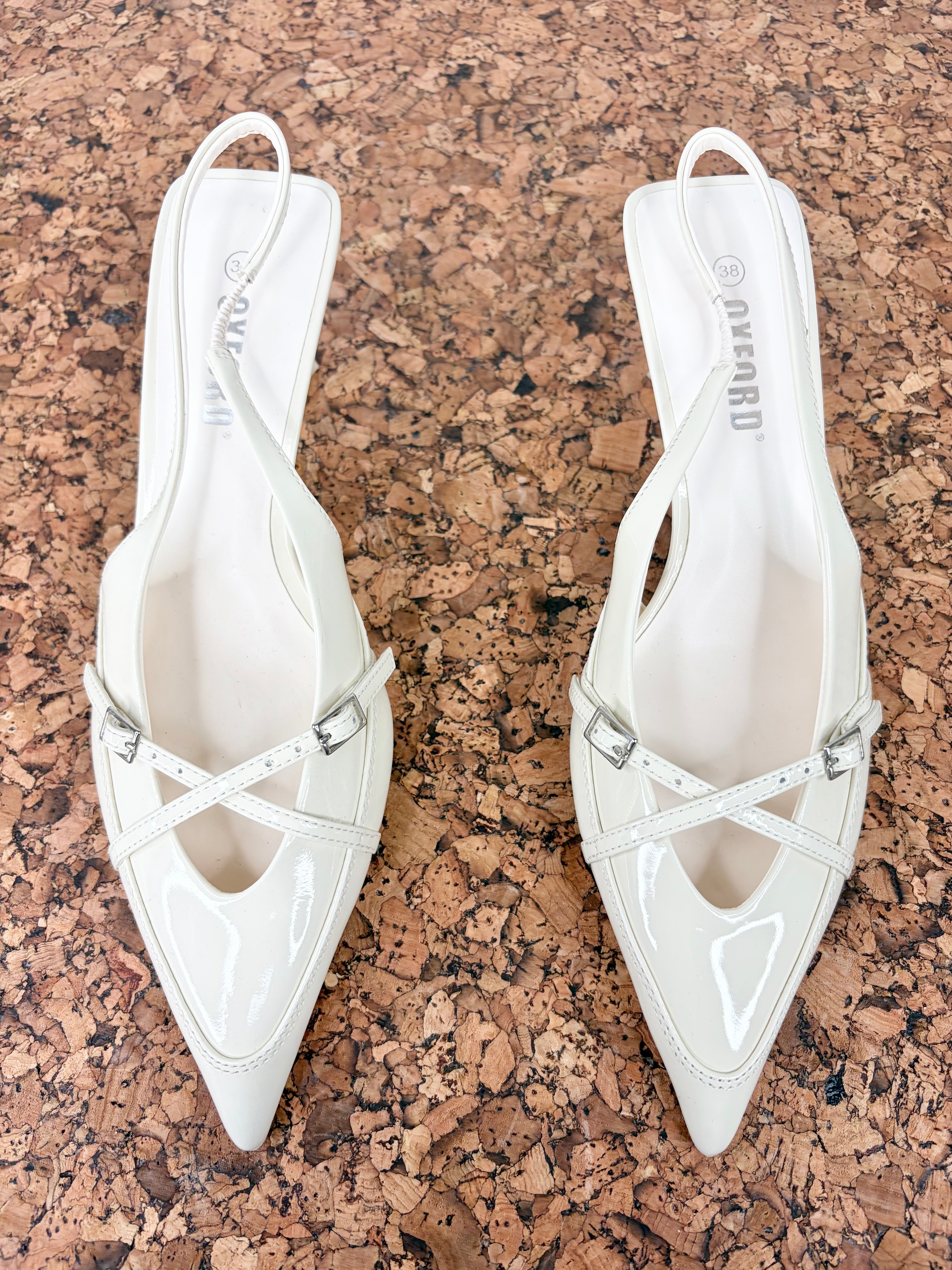 Oxford 'Julienne' Nude Kitten Heel - EU38