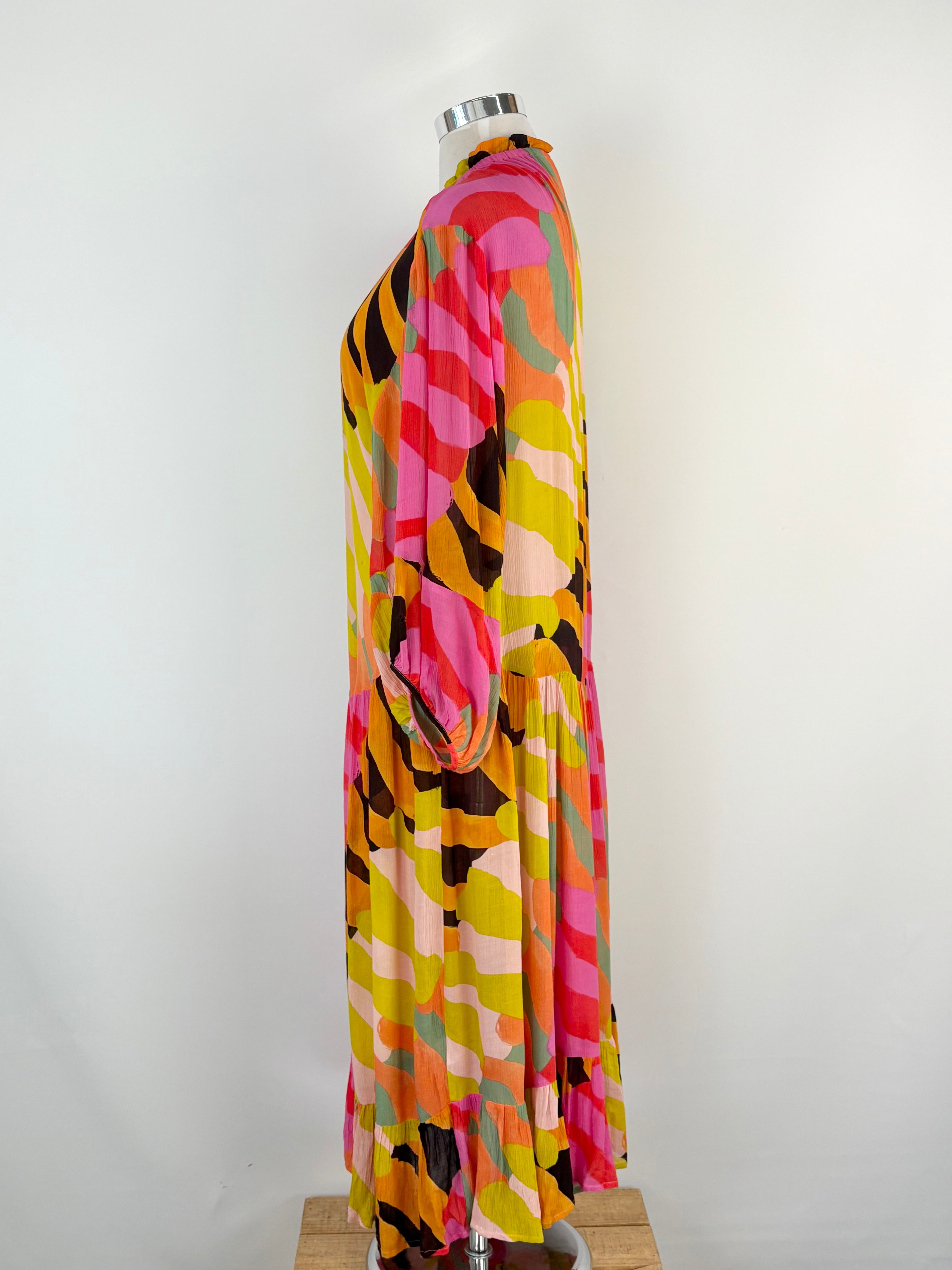 Gorman Sheer Multicolour Abstract Shapes Maxi Dress - AU14