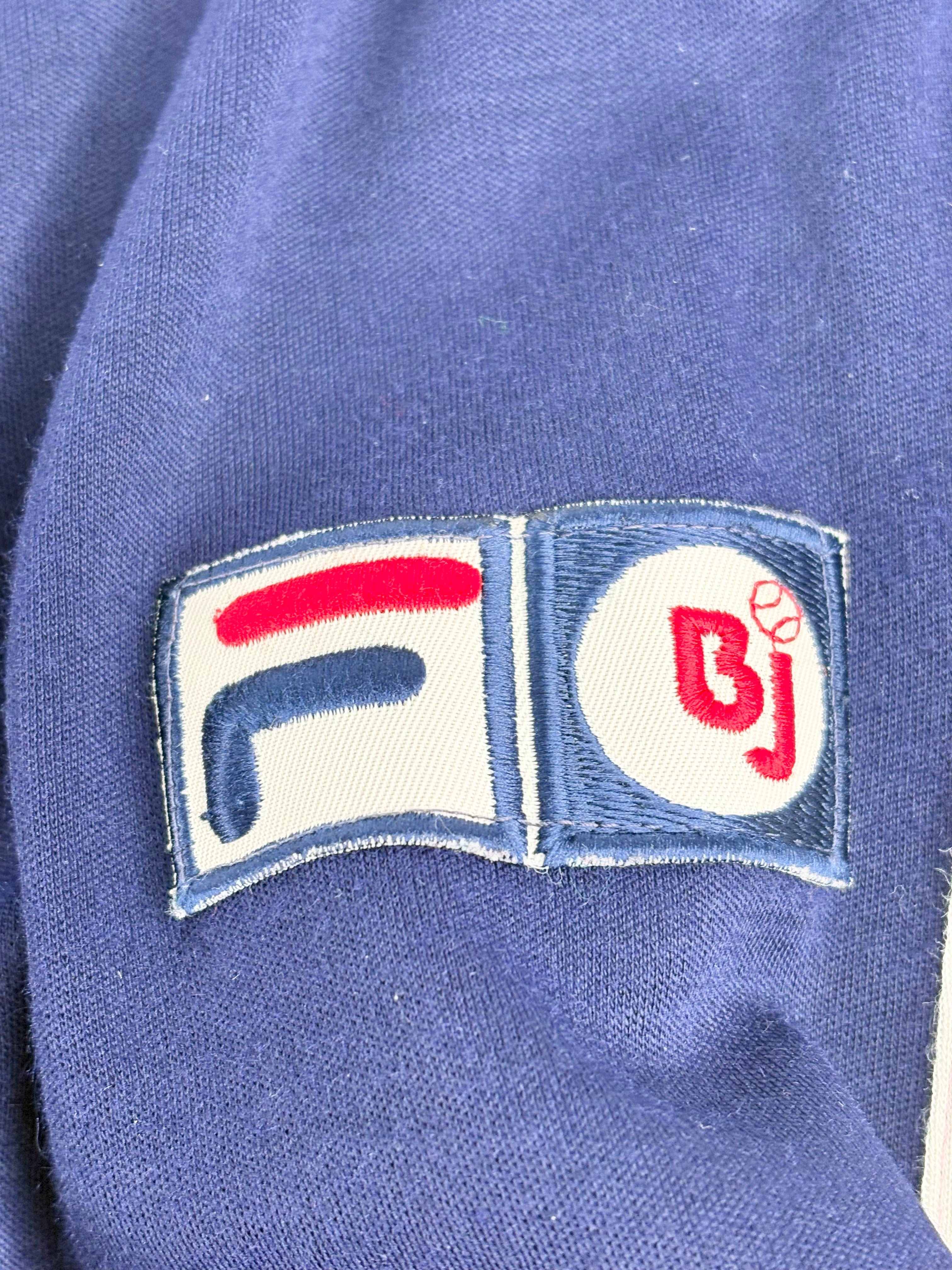 Vintage 70s Fila x Bjorn Borg Navy Blue Wool-Blend Tennis Jacket - AU8/10