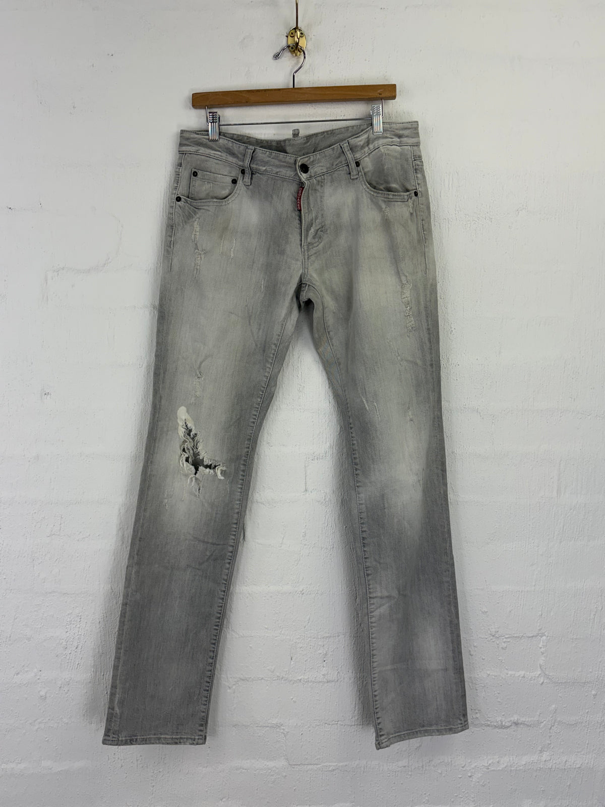 Dsquared Grey Distressed Italian Made Jeans - 50