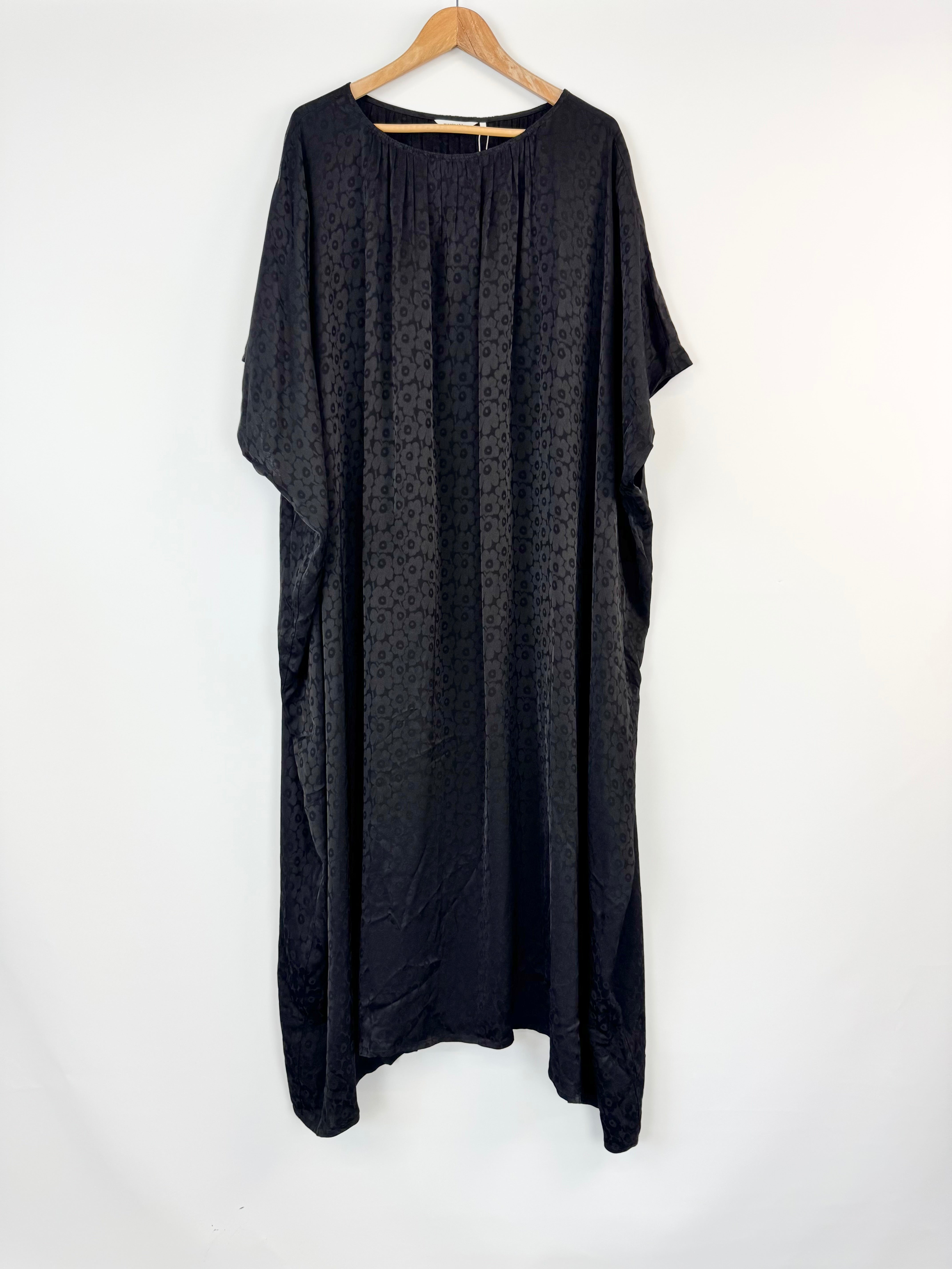 Marimekko Black Helmililja Unikko' Jacquard Dress - AU14/16