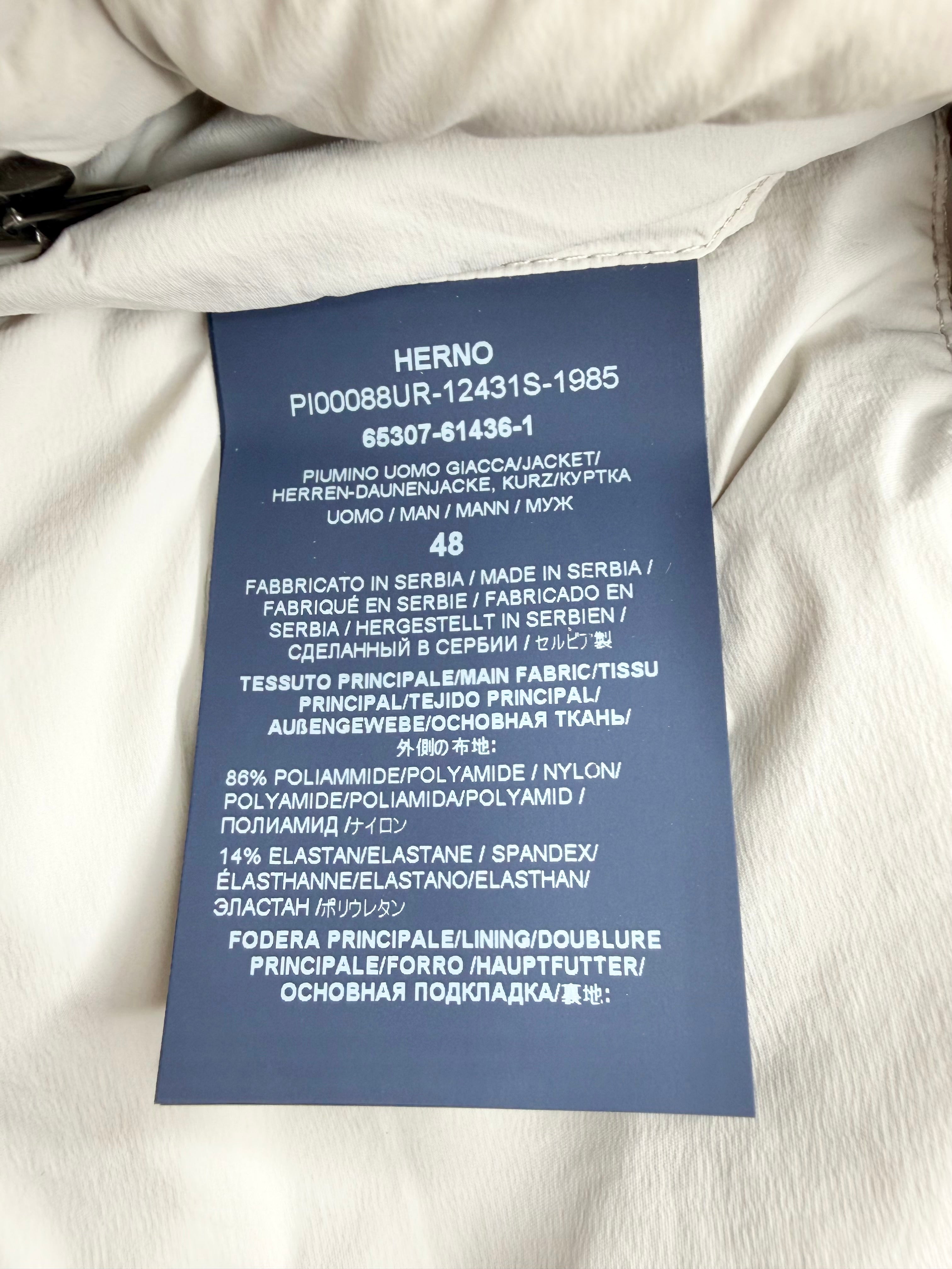 Herno Resort Bone Packable Travel Puffer Jacket - AU12