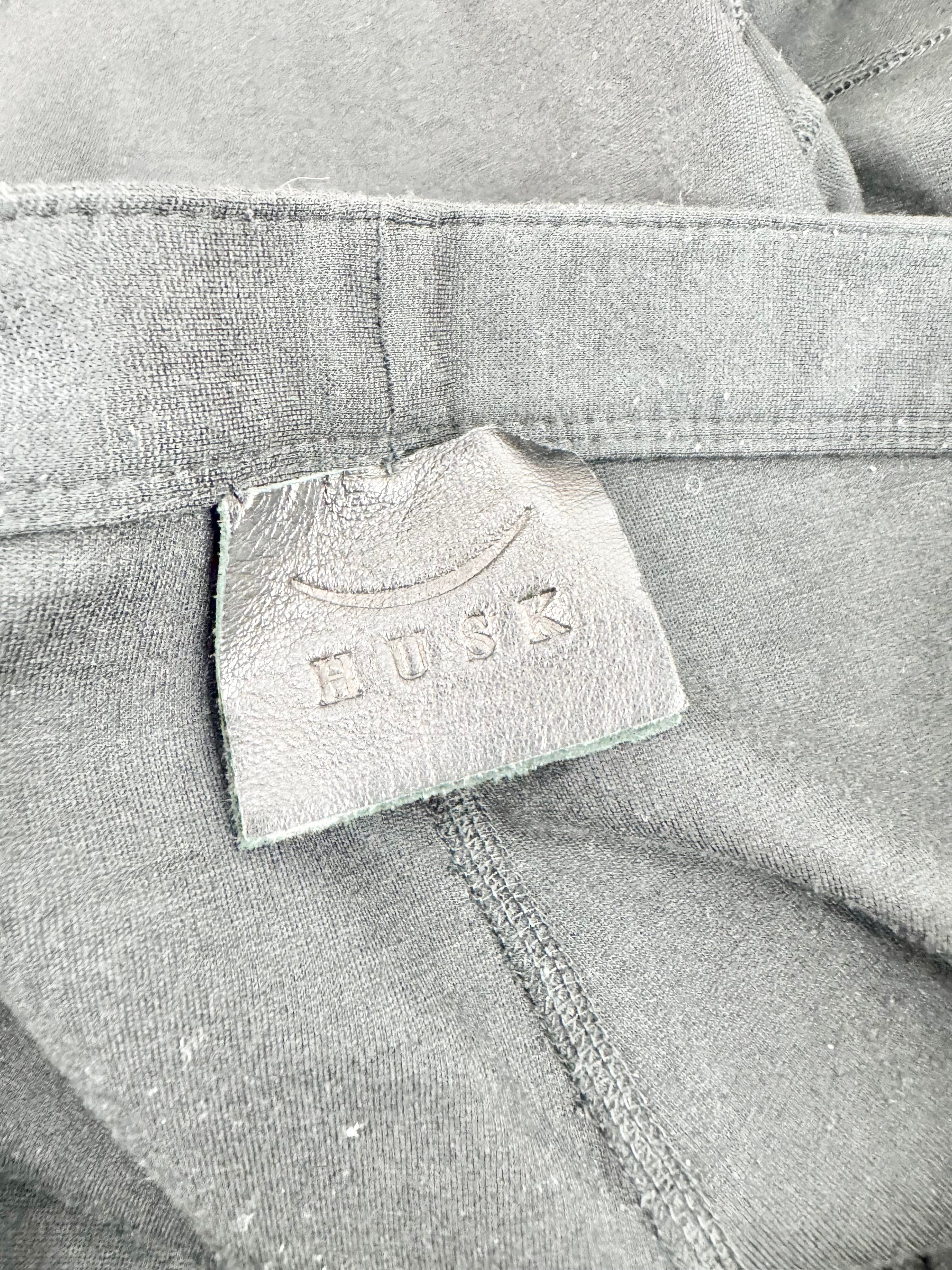 Husk Black Lambskin Panel Stretchy Pants - AU10/12