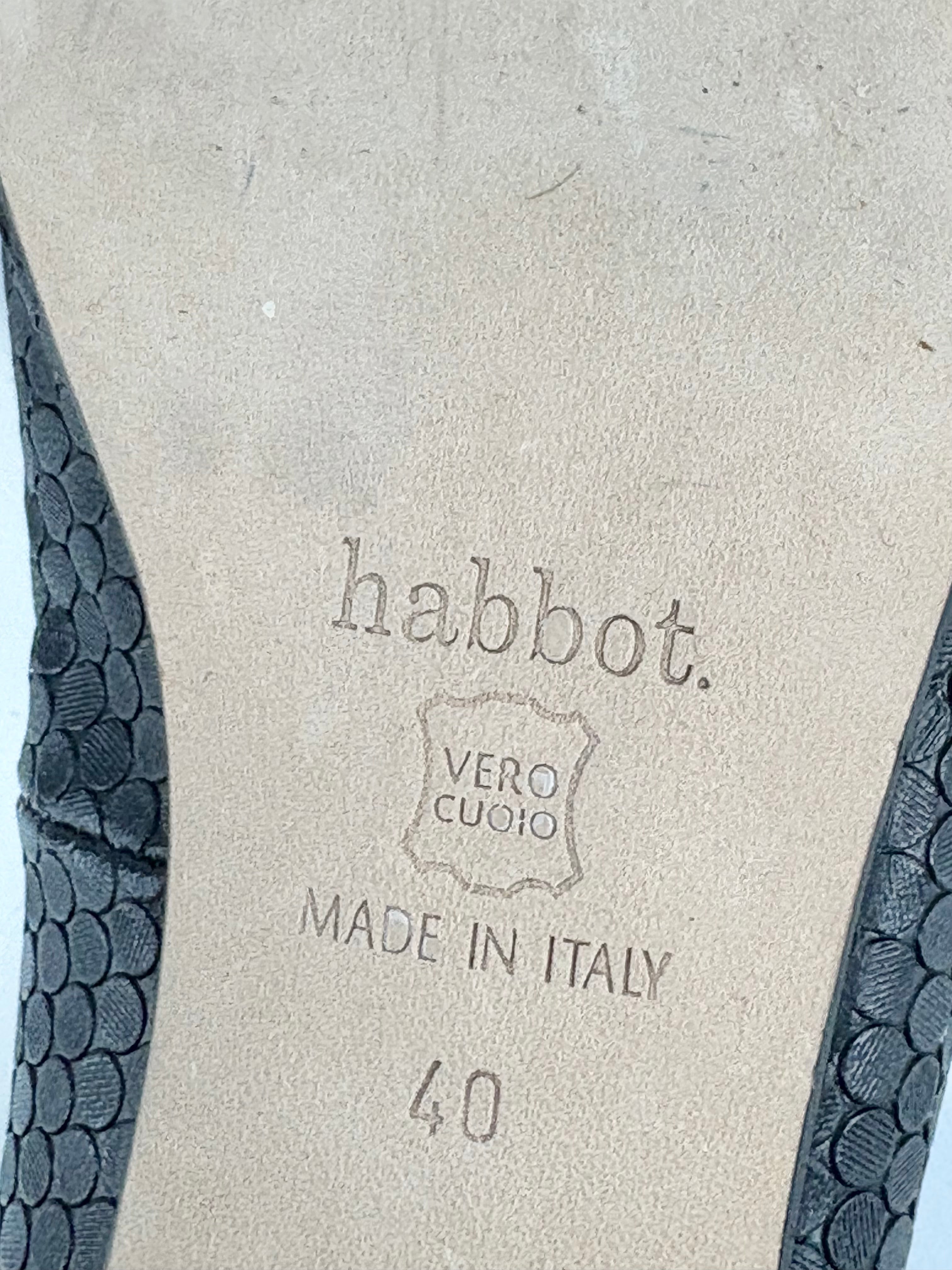 Habbot Black Leather Scaly Loafer-Pumps - EU40