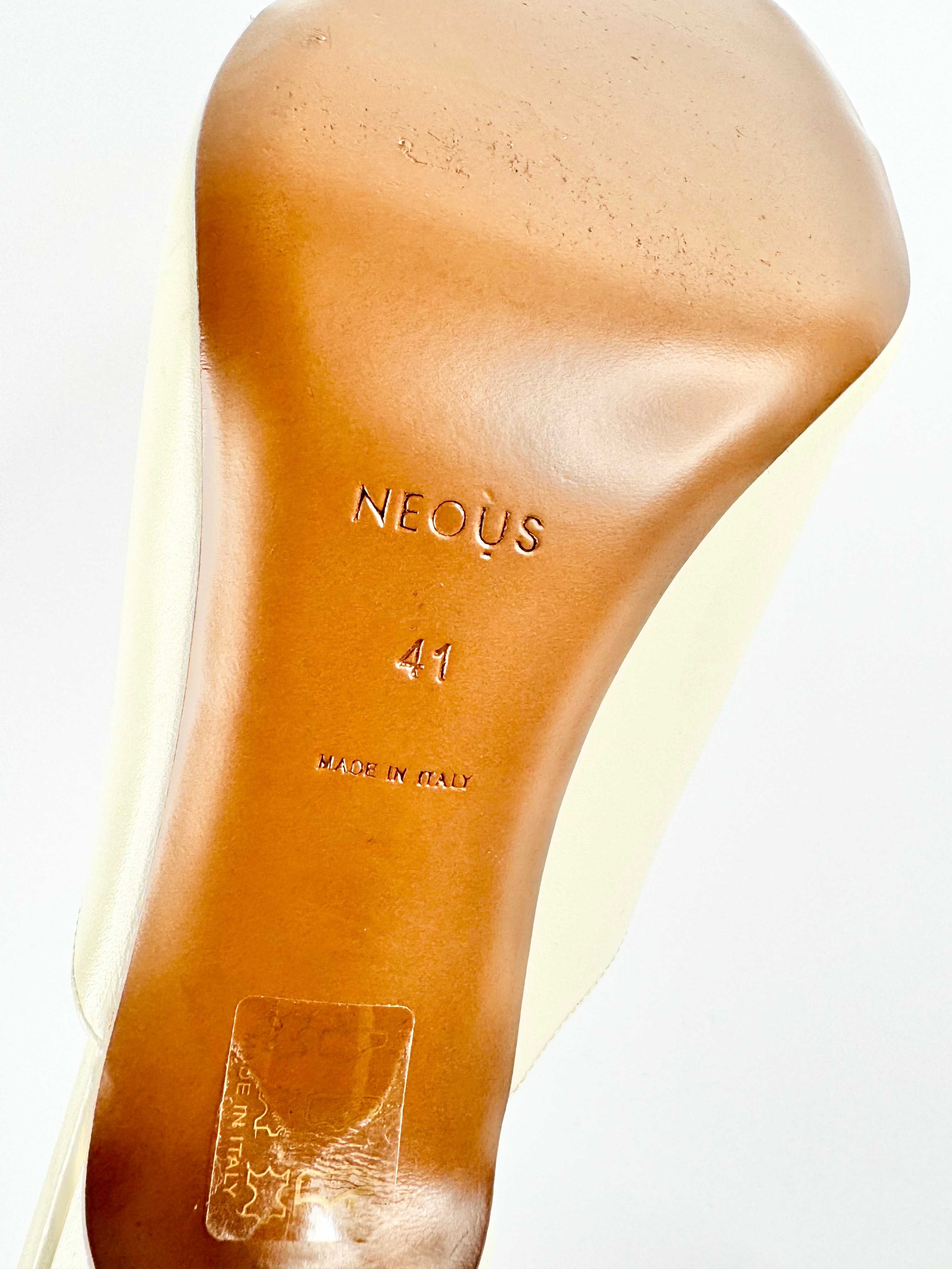 Neous Cream 'Jamuel' T-Bar Mules NWT - EU41