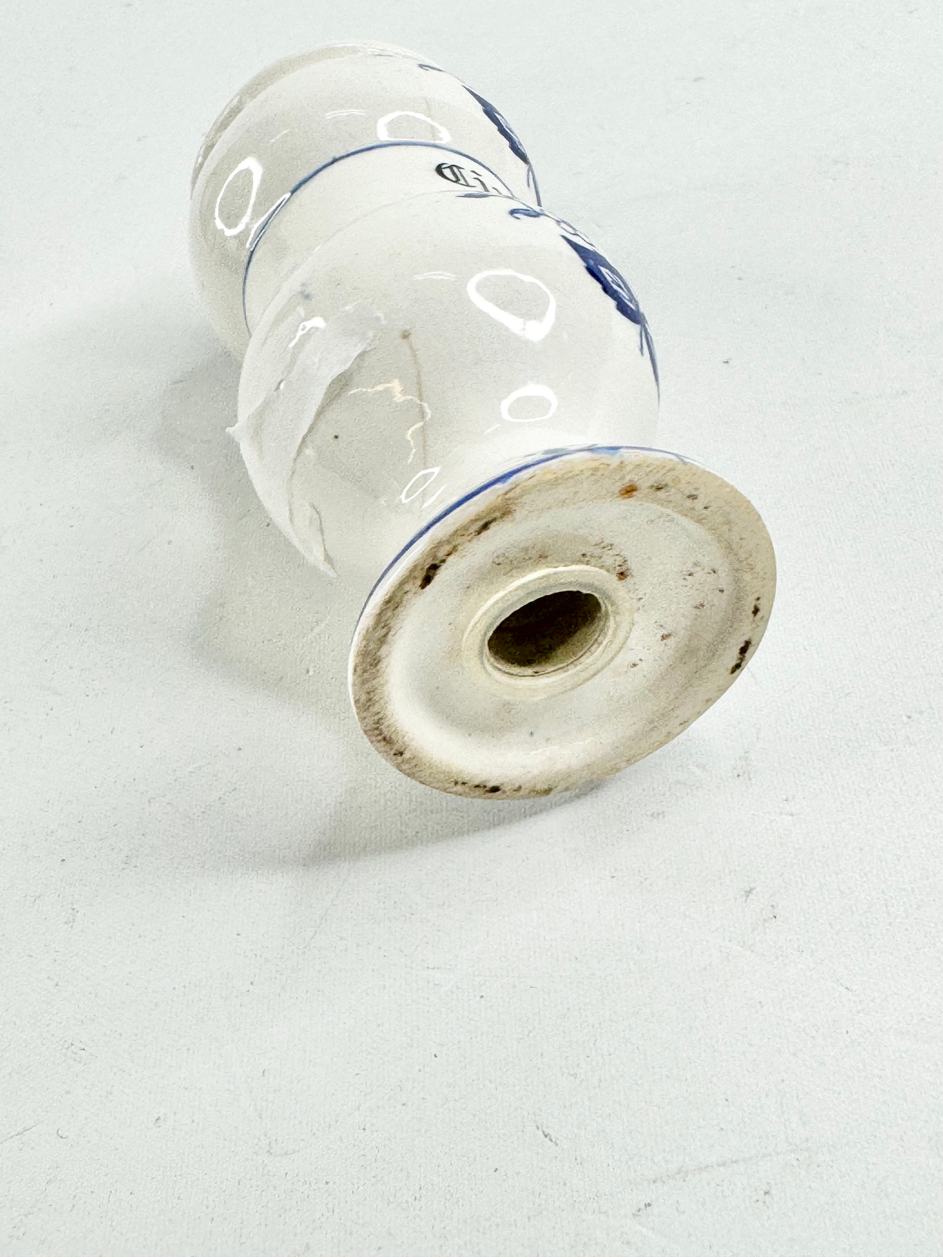 Vintage Blue Onion & White Floral Pattern Spice Jars