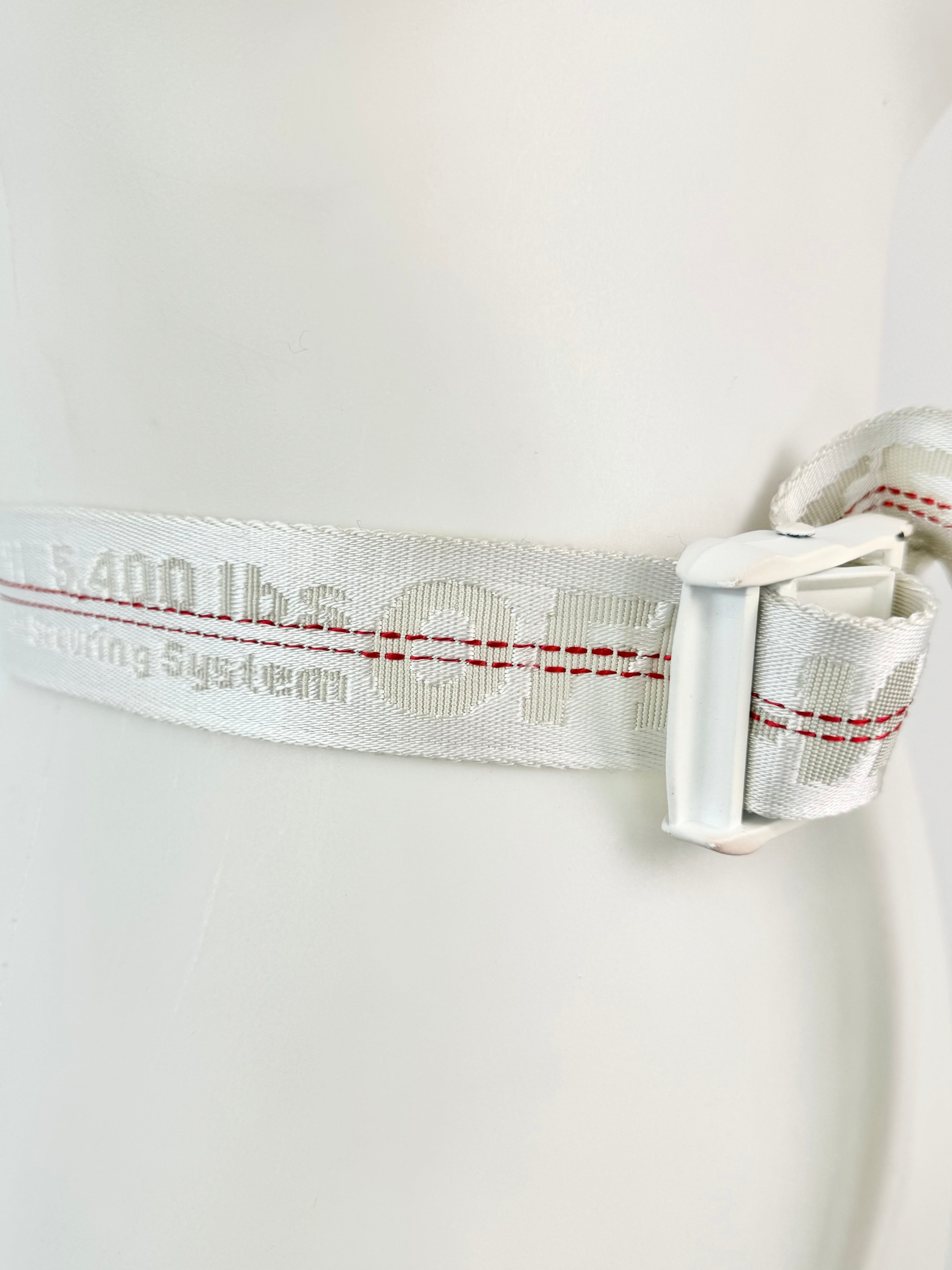 Off-White White & Red Industrial XL Belt