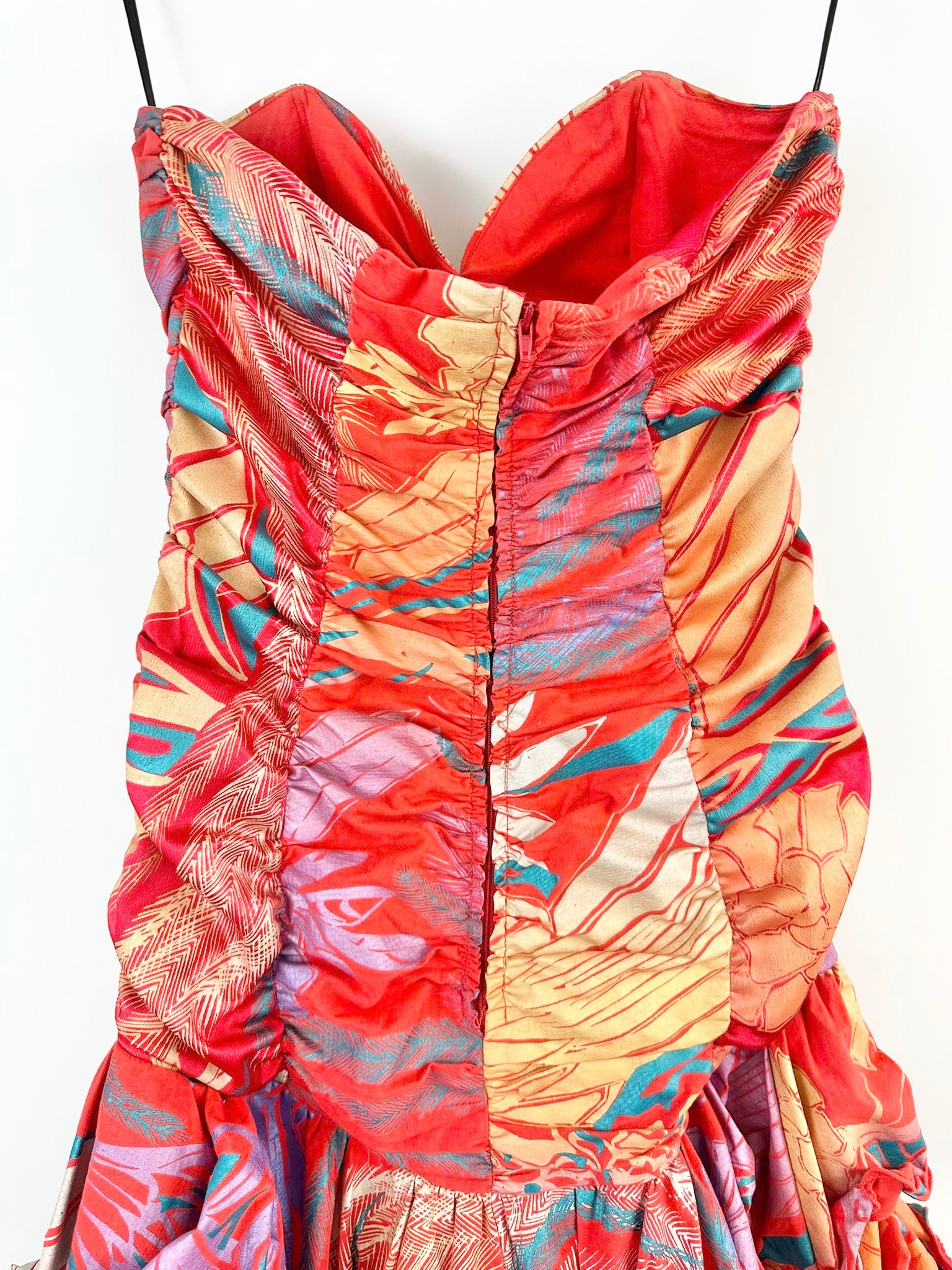 MFW Vintage Studibaker Hawk Strapless Tiered Cocktail Dress - AU12