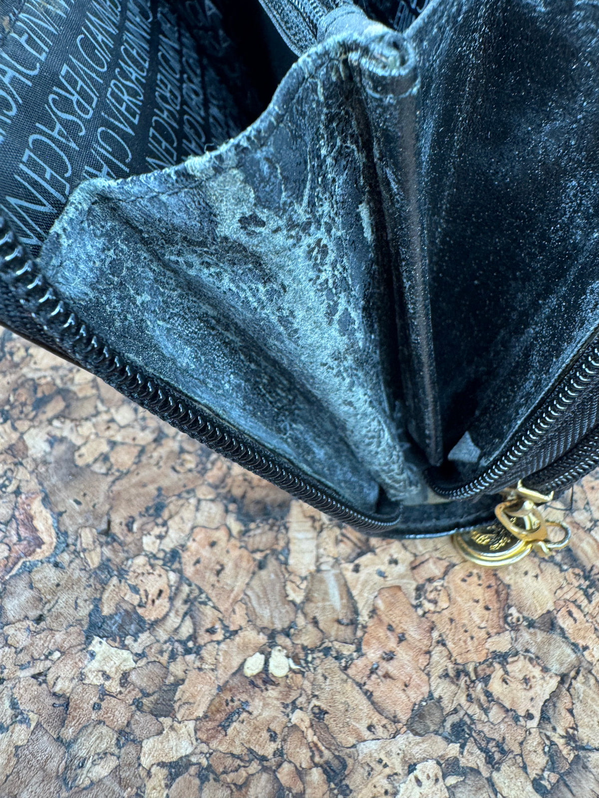 Vintage 90s Gianni Versace Patent Faux Croc Cross Body Bag