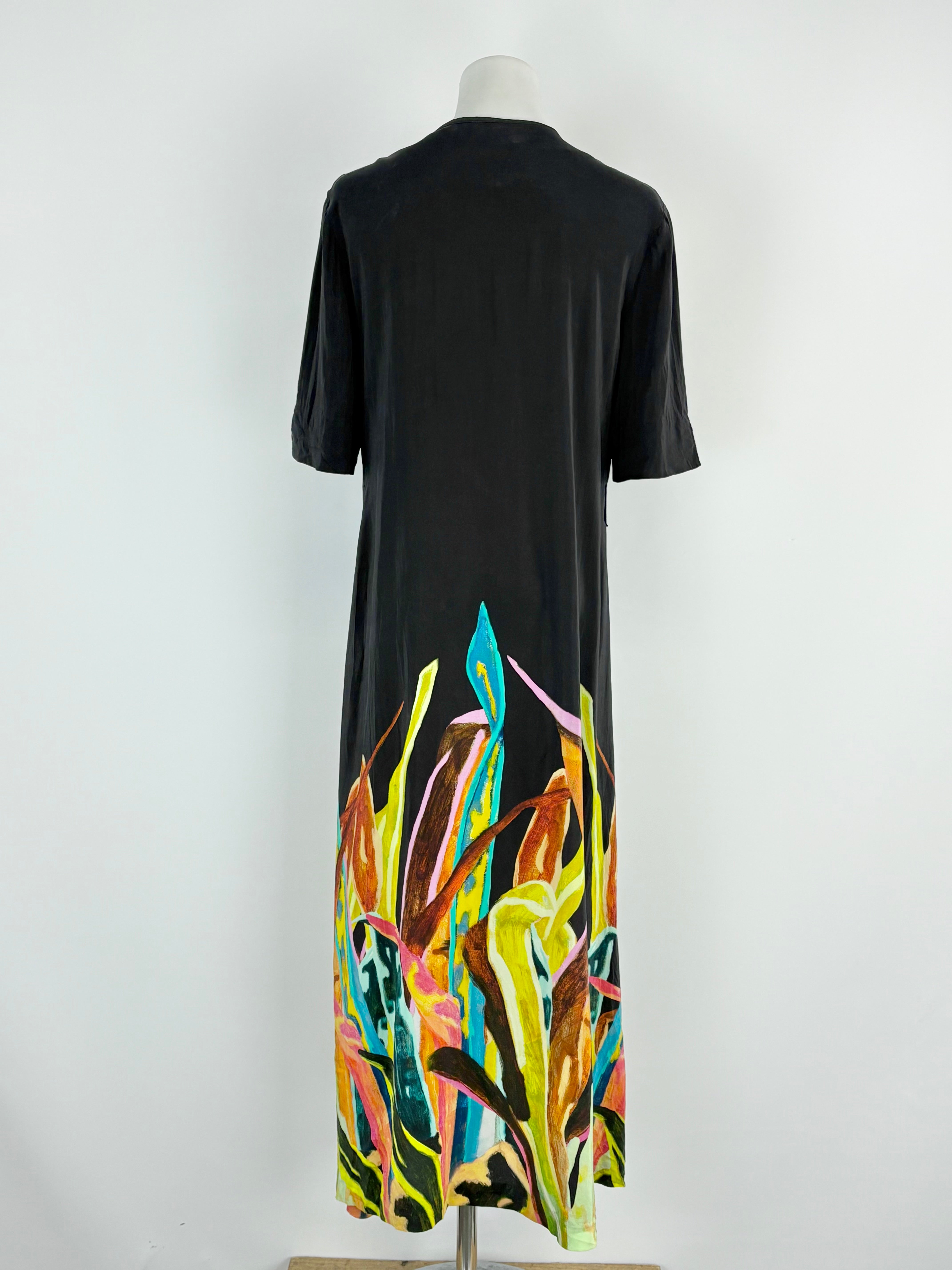 Gorman x Rebekah Callaghan Black Patterned Silk-Blend Tunic Dress - AU10