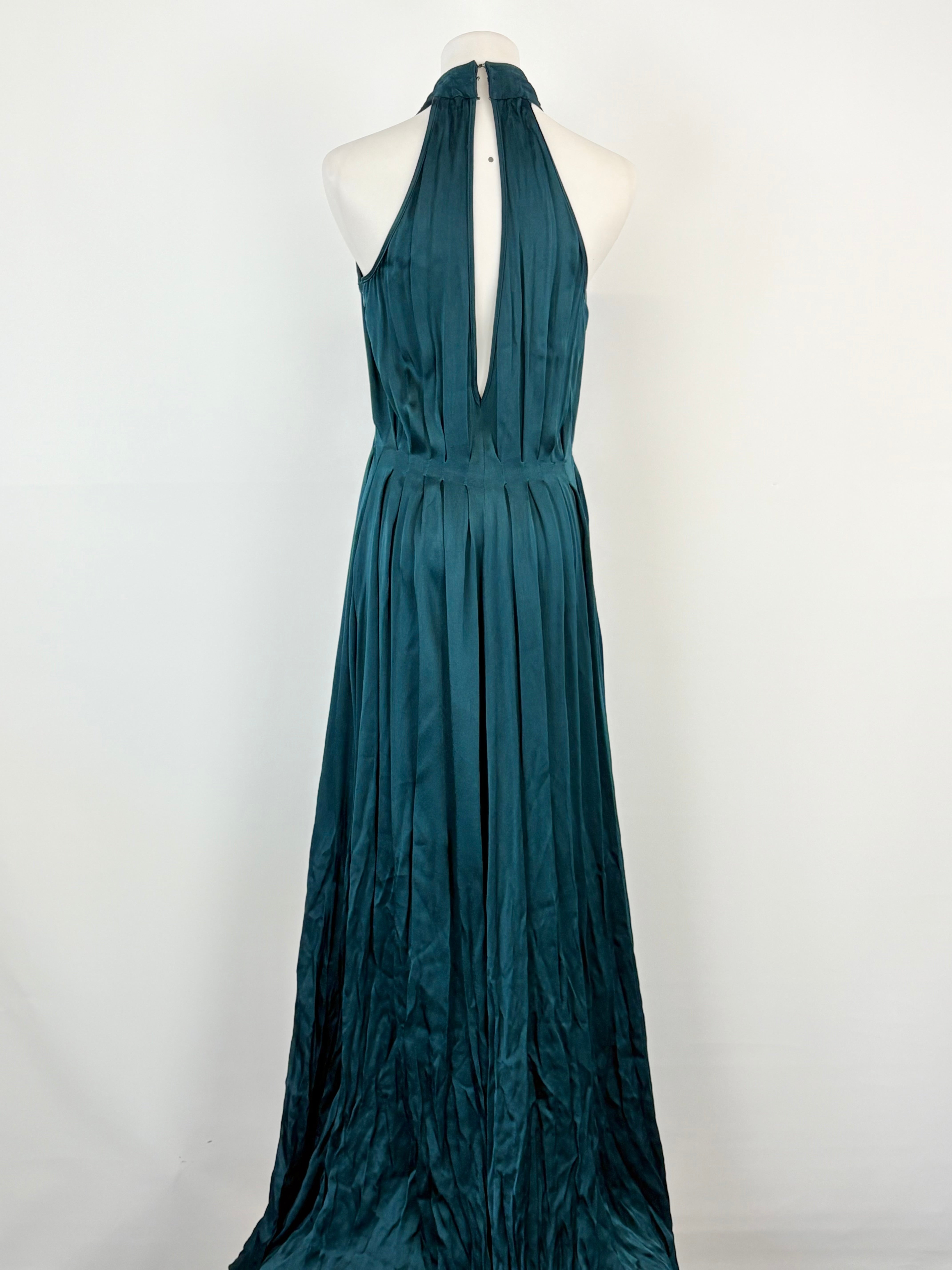L'Agence Prussian Blue Cross-Strap Halter Neck Gown - AU6/8