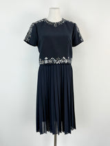 Mikael Aghal Black Mirror-Embellished Midi Dress - AU8