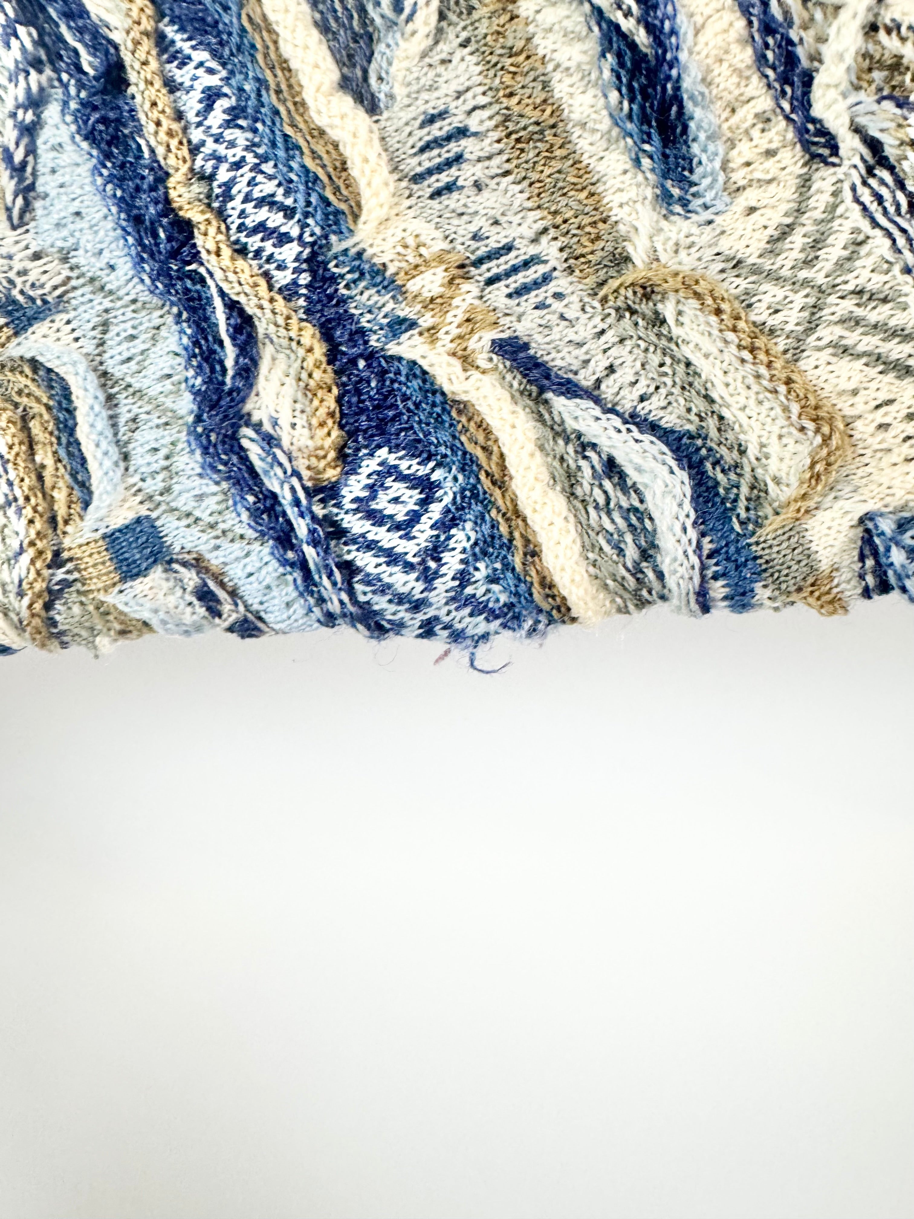 Limnos Multi-Coloured 3D Knit Wool Cardigan - M