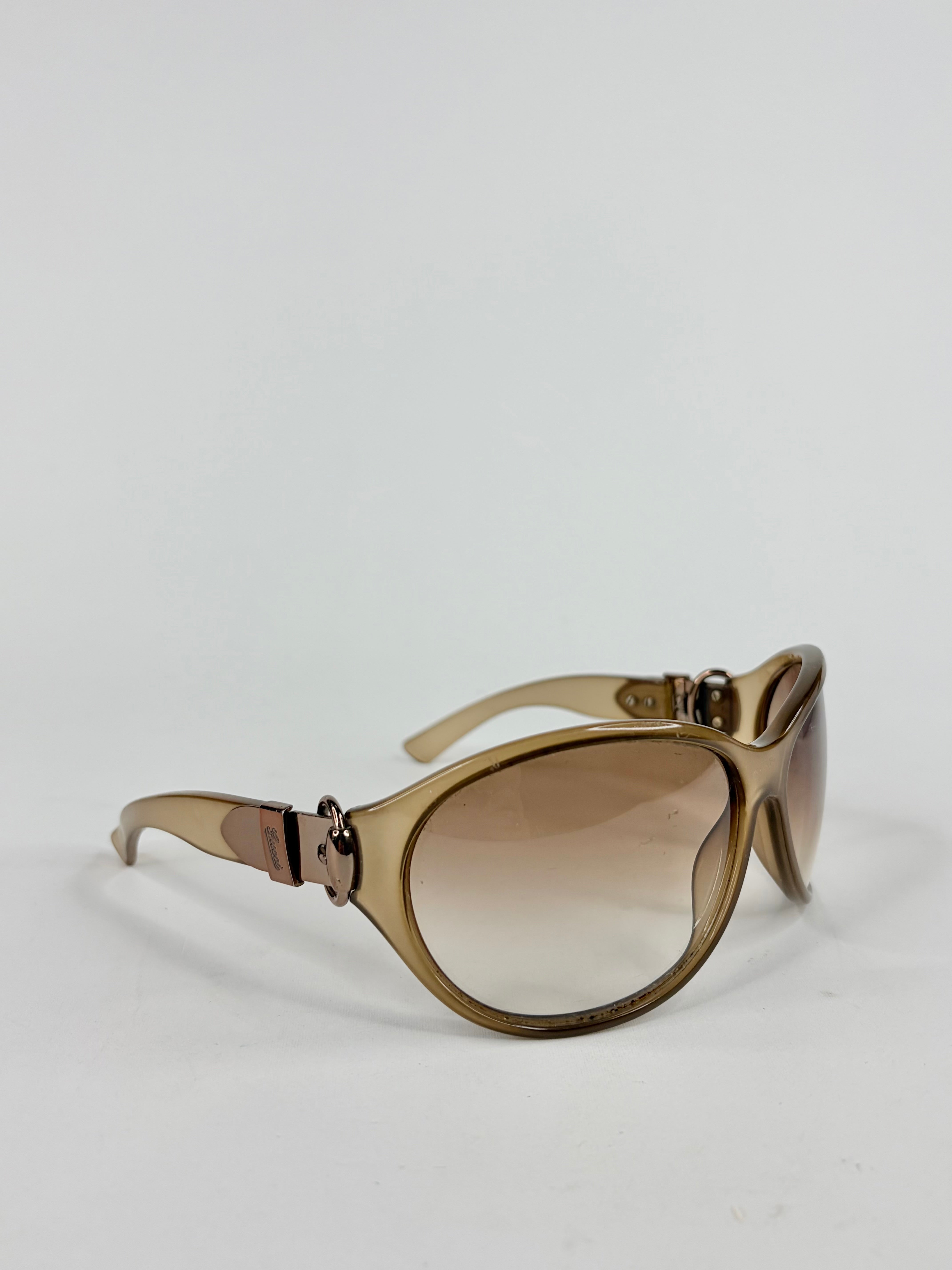 Gucci Smoke Oversized Round Sunglasses