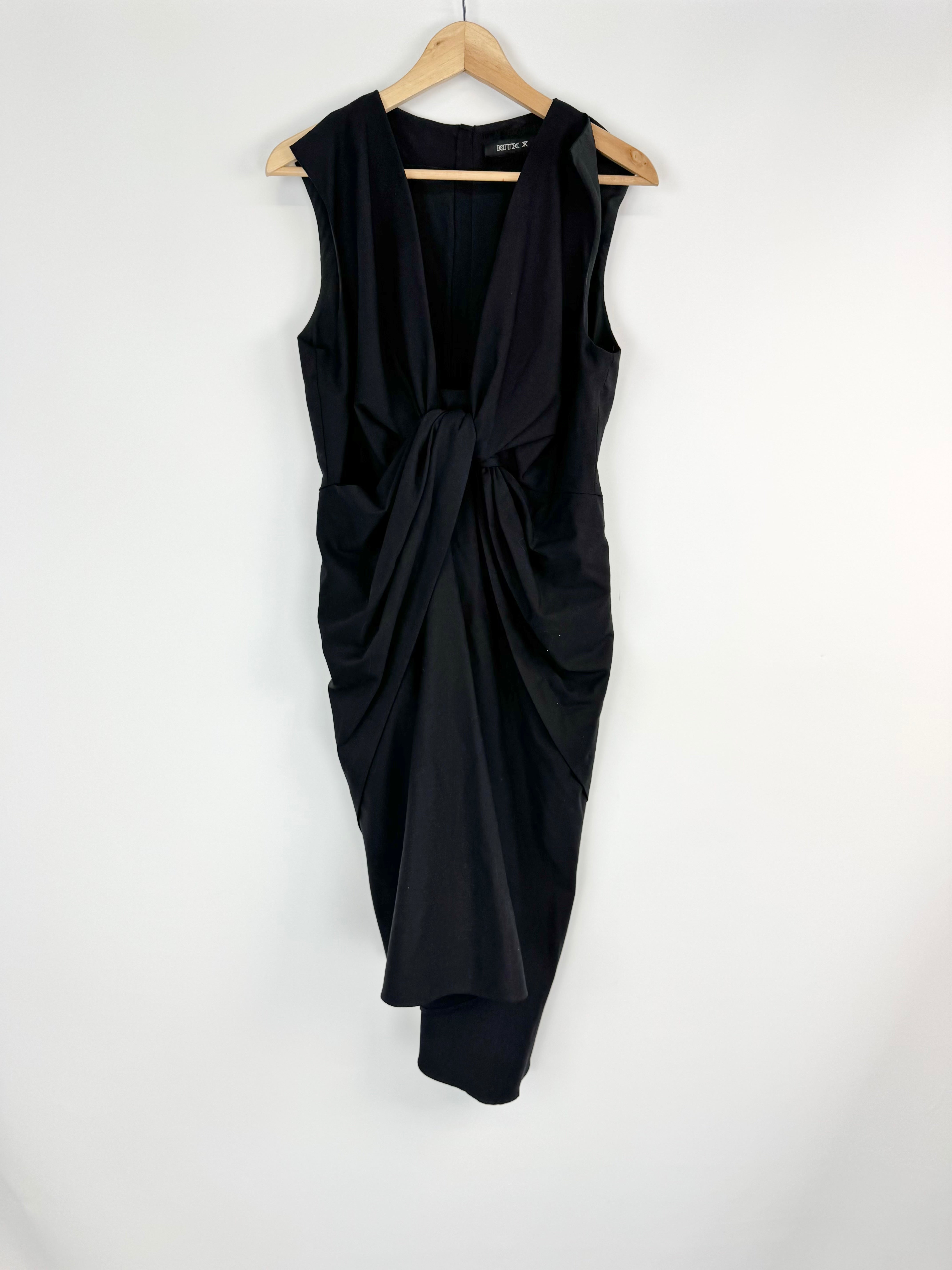 Kitx Black Wool Blend Knotted Midi Dress - AU12
