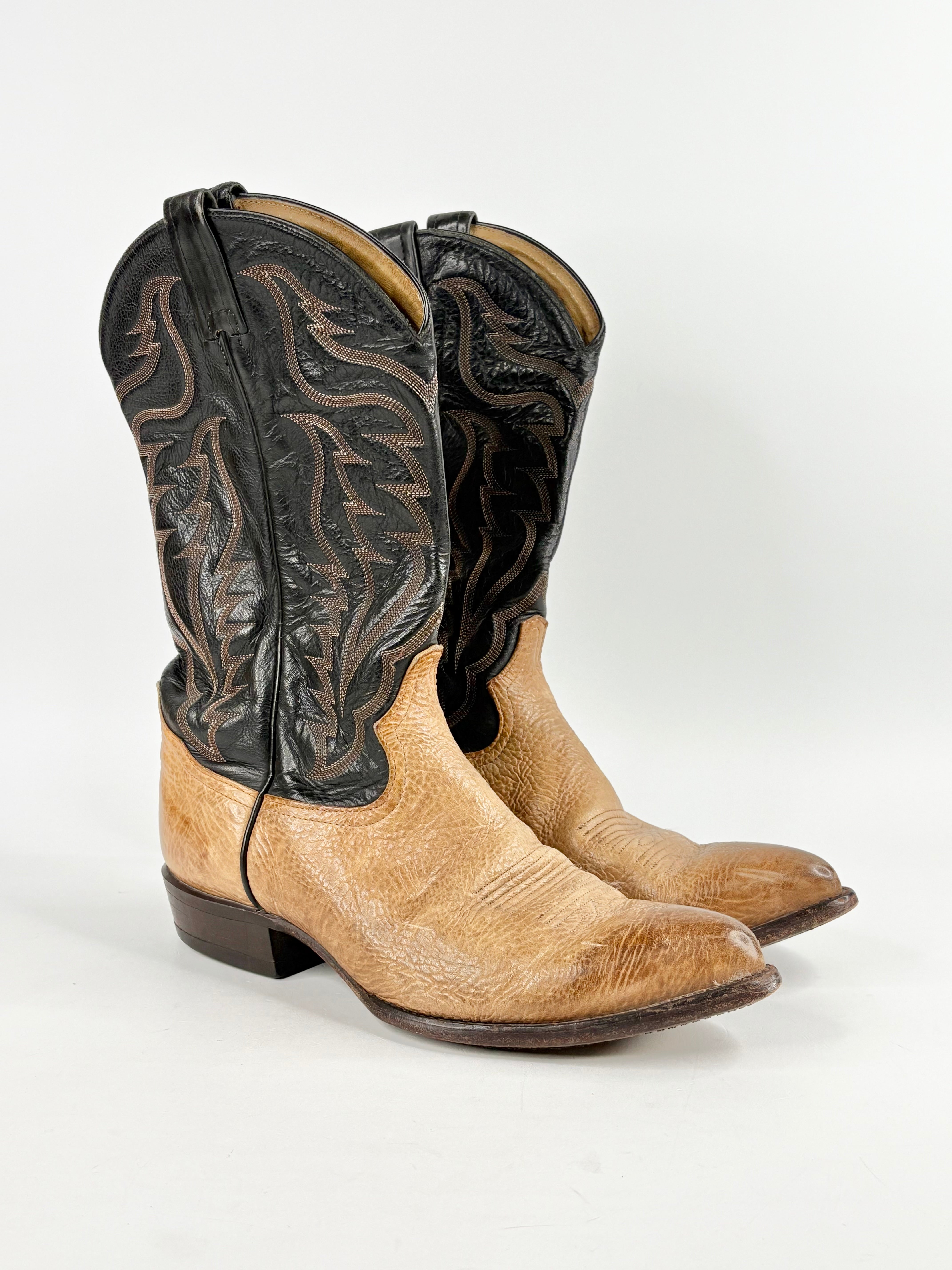 Tony Lama Black & Chestnut Cowboy Boots - EU40
