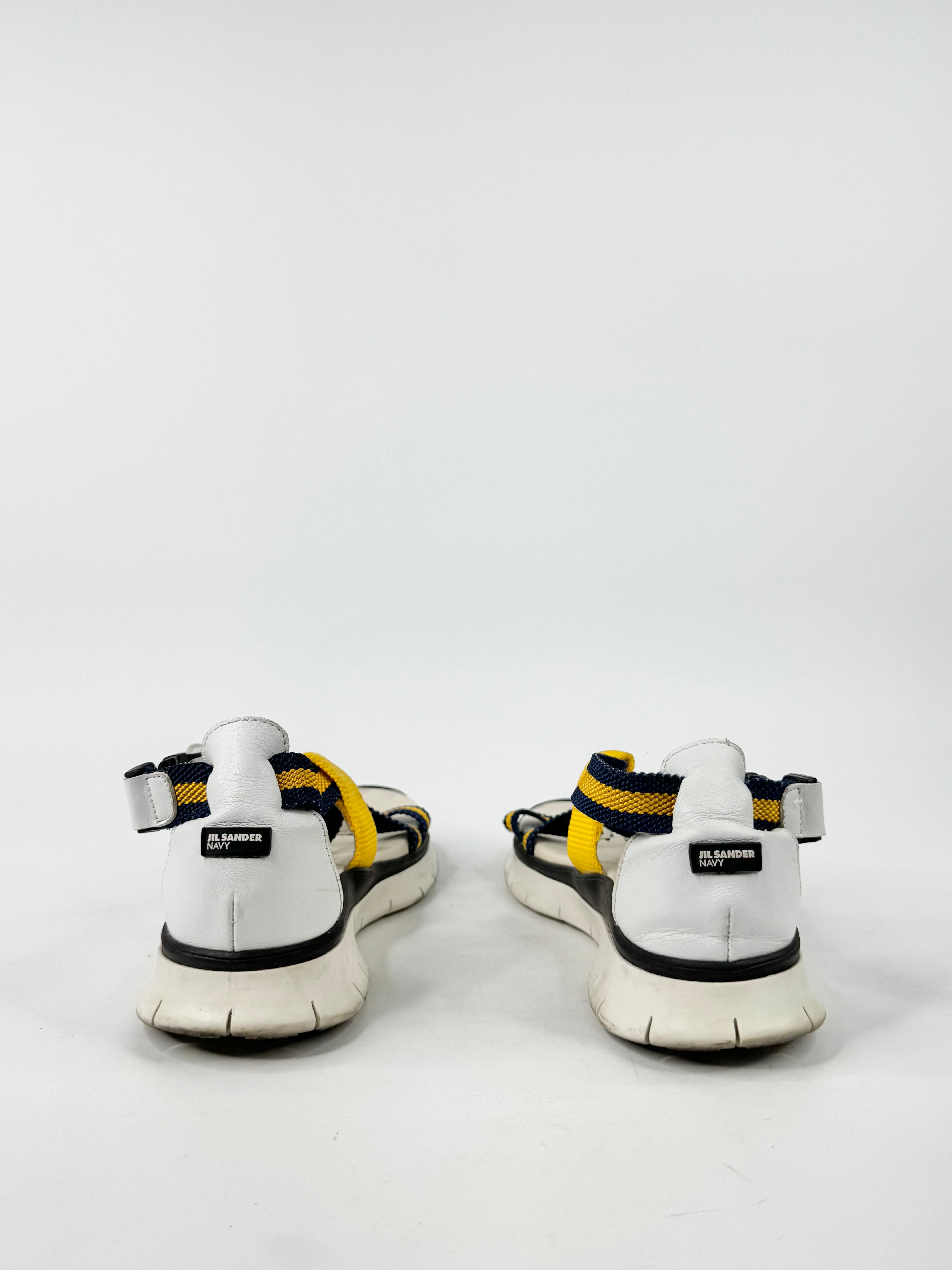 Jil Sander Navy White, Blue & Yellow Sandals - EU41