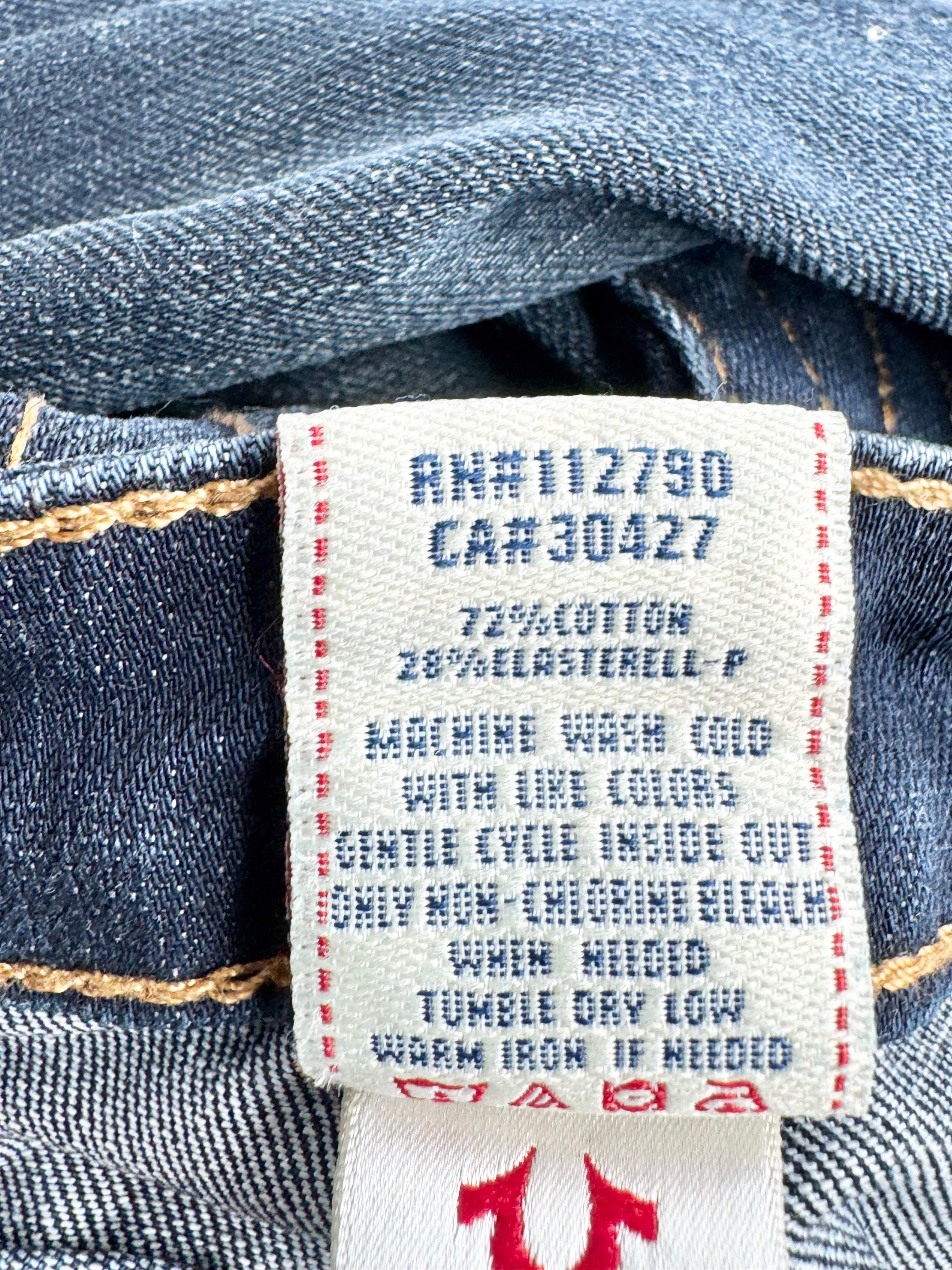 True Religion Low Rise Copper Button Jeans - 28