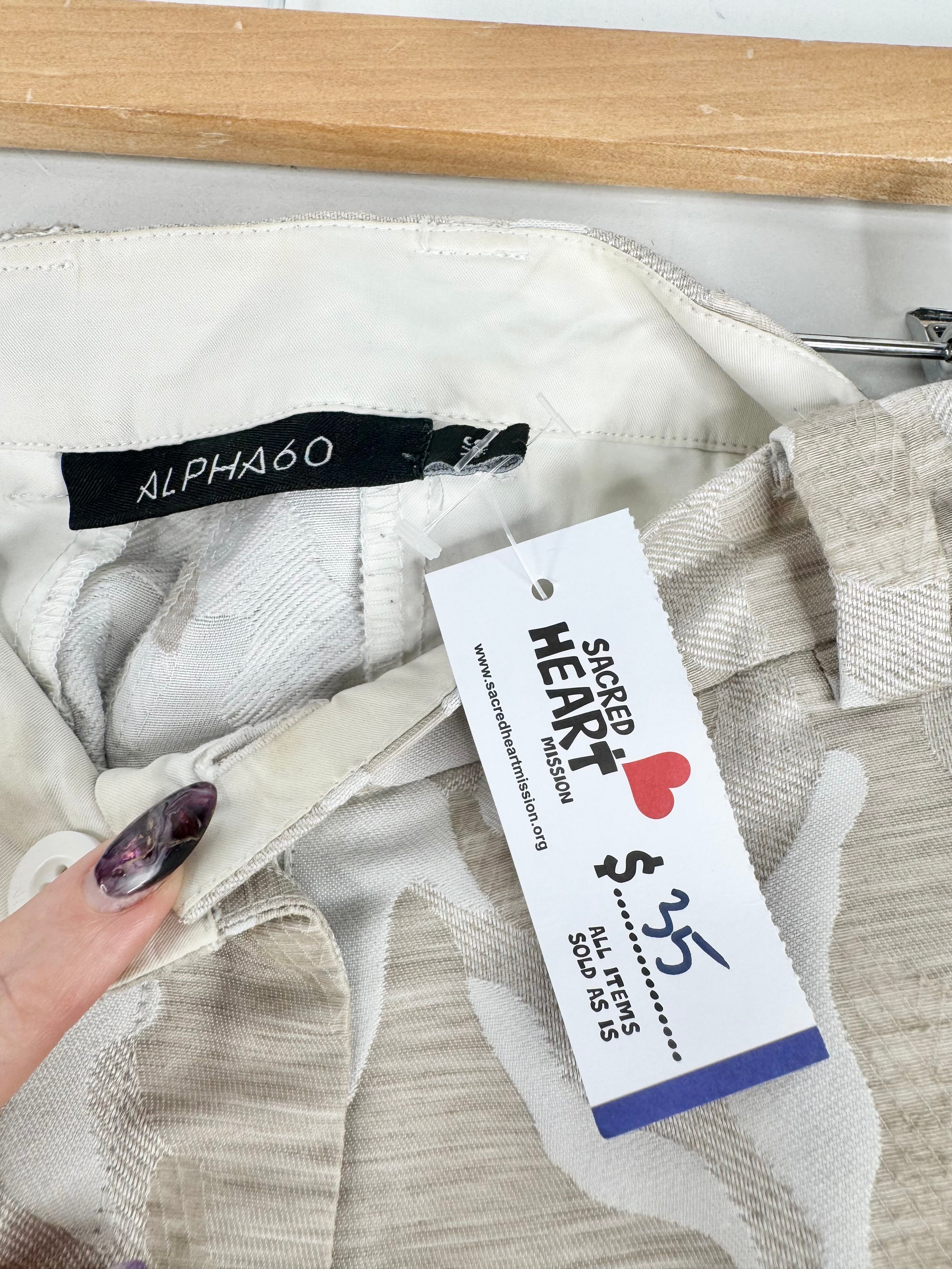 ALPHA60 PEARL AND BEIGE 3/4 LENGTH PANTS - SIZE XS