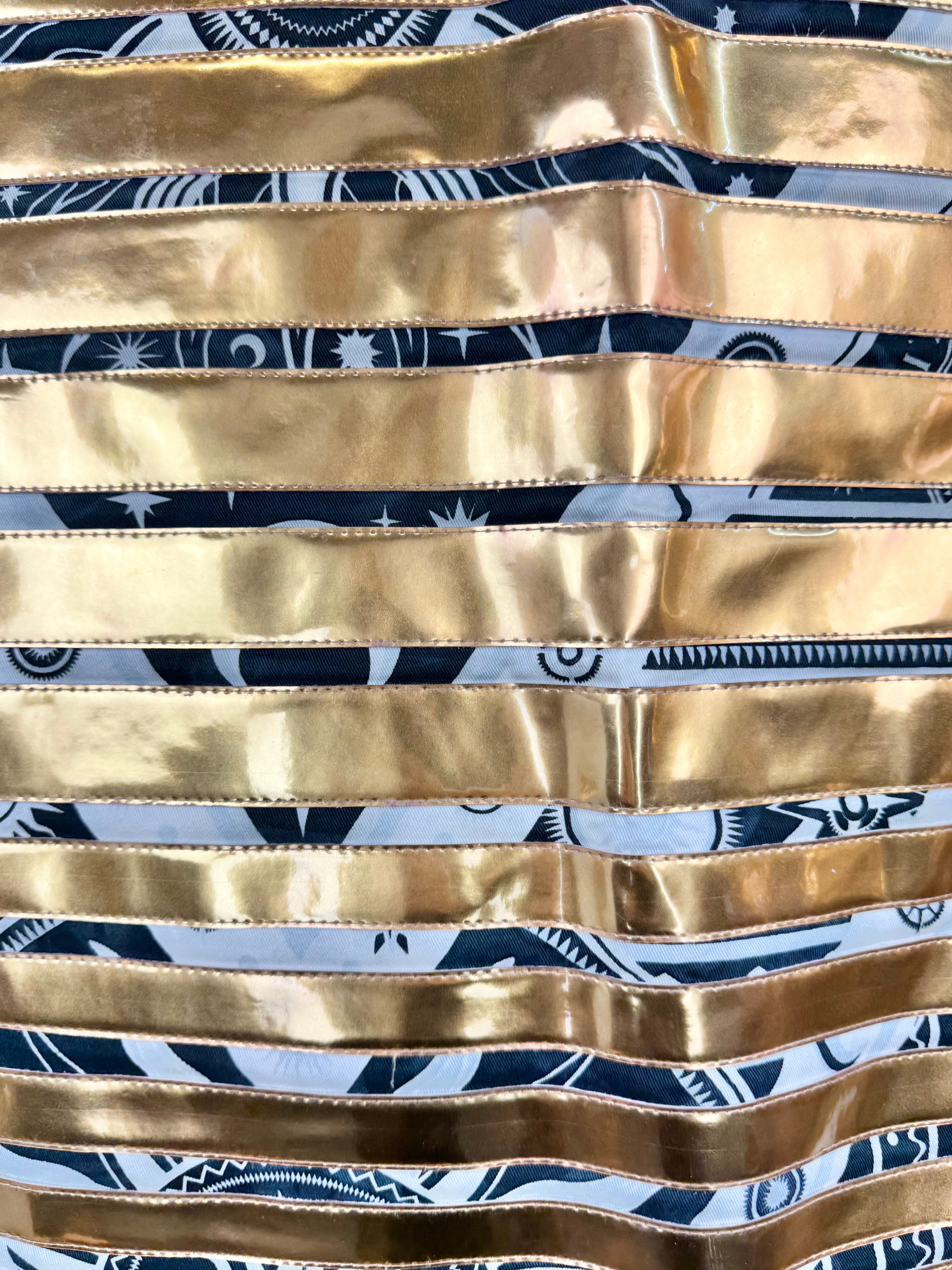 KTZ Gold Striped Bodycon Dress - AU6/8