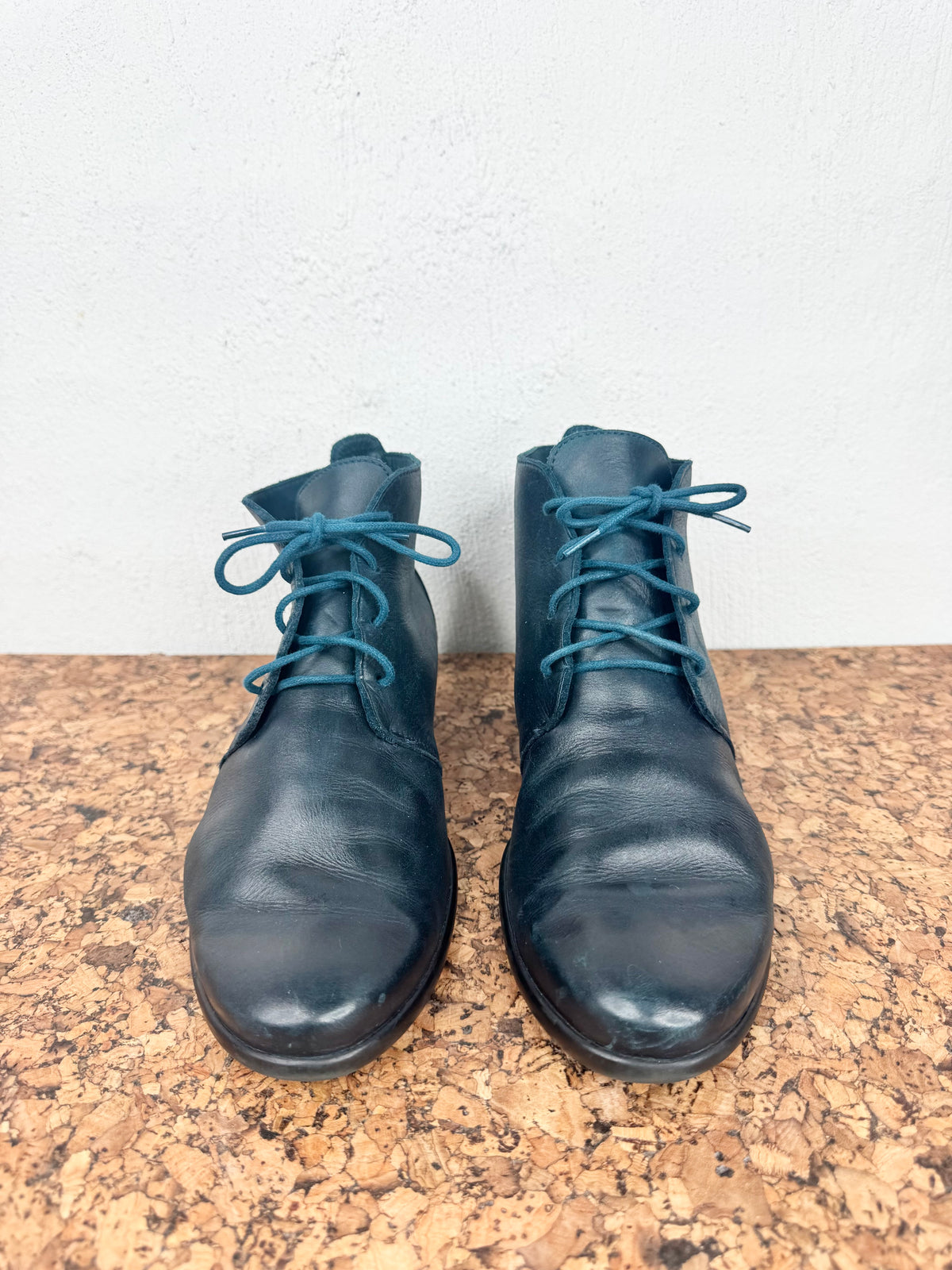 Arche Petroleum Green Leather Lace Ups - EU40