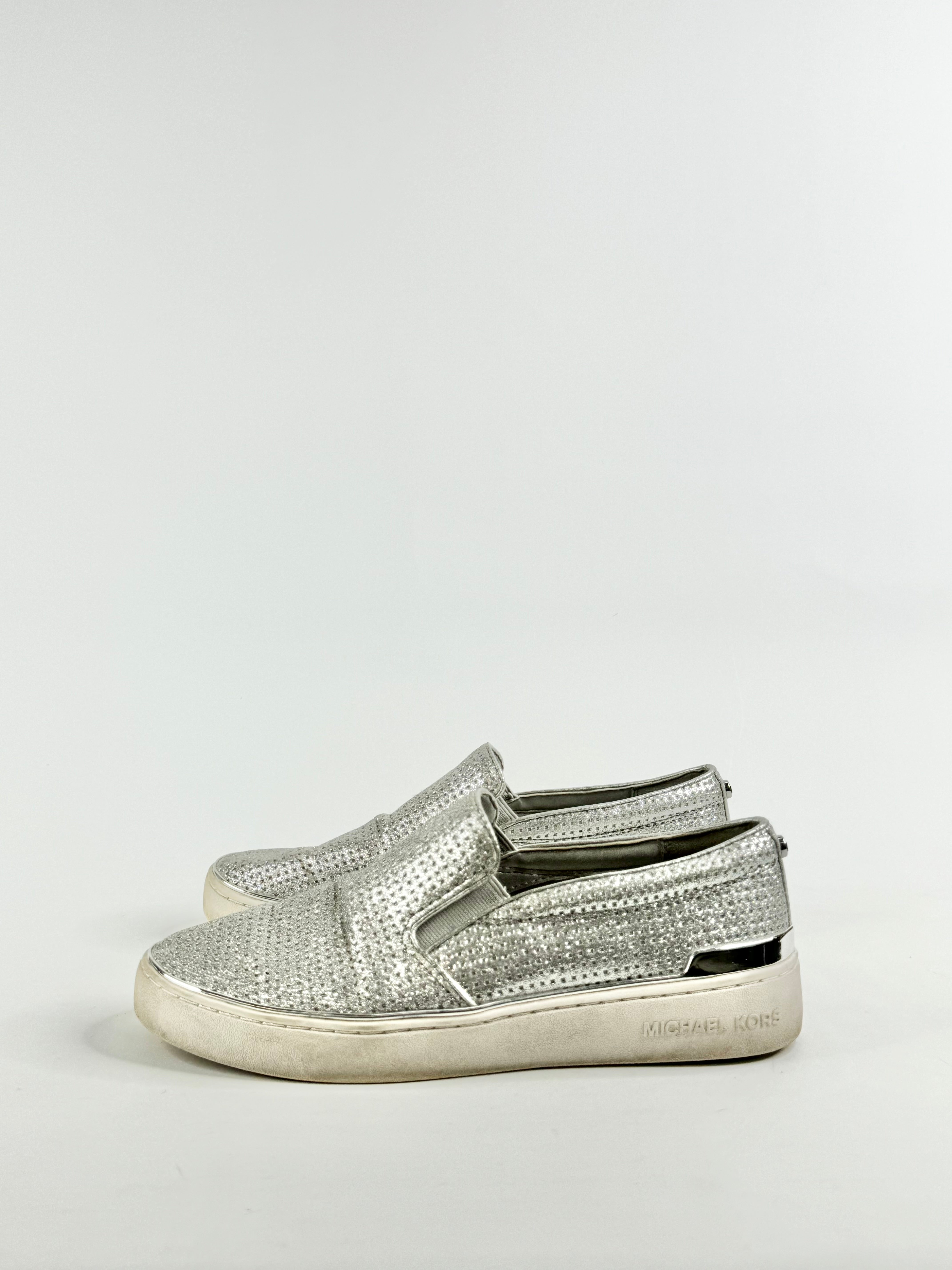 Michael by Michael Kors Silver Slip Ons - EU37