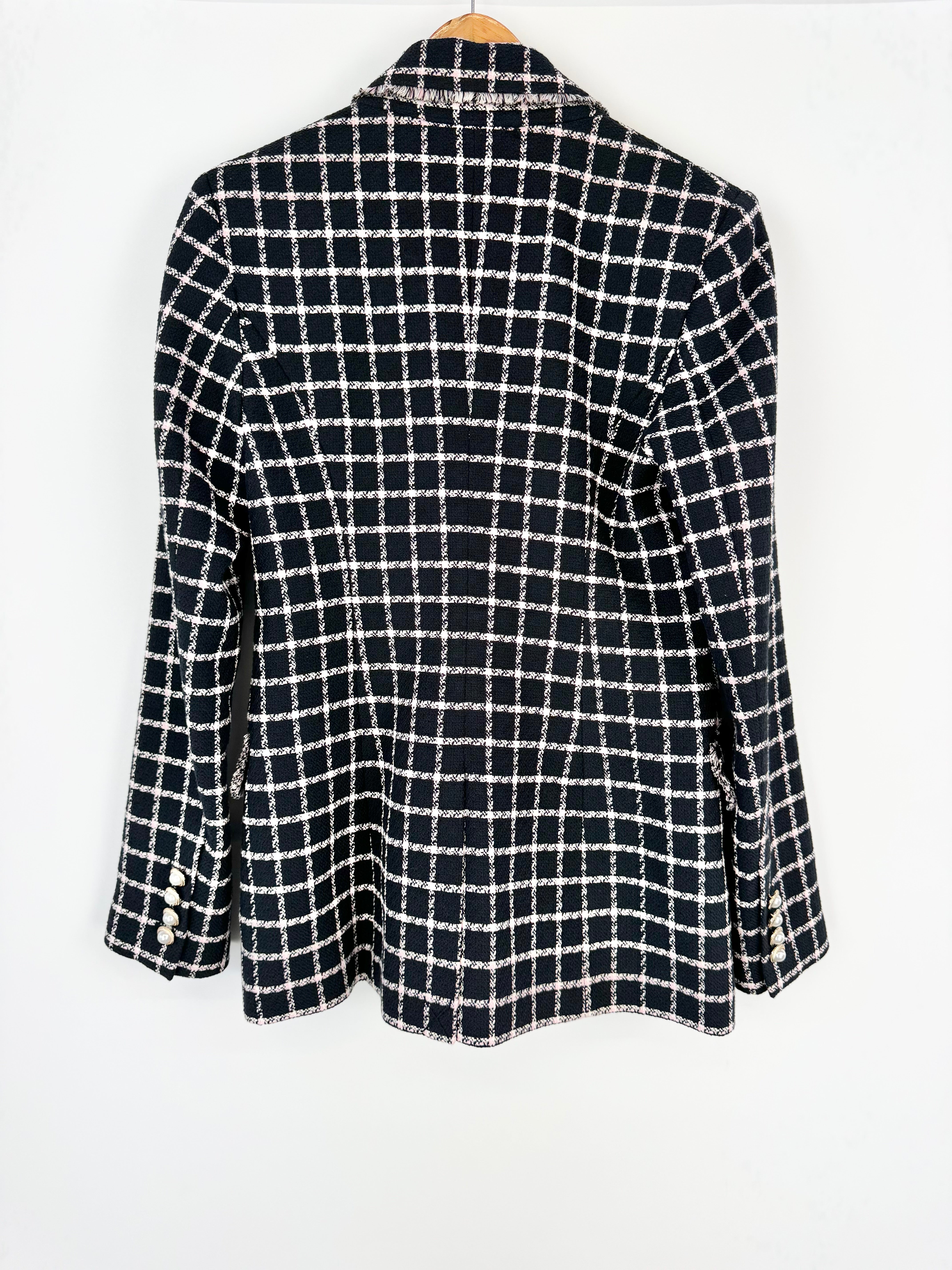 Rebecca Vallance Grid Pattern Tweed Style Blazer - AU10