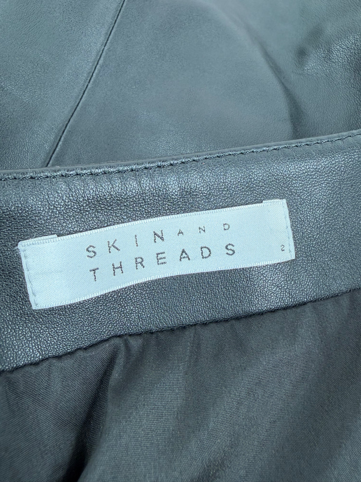 Skin & Threads Buttery Soft Black Leather Zippered Pencil Skirt - AU10