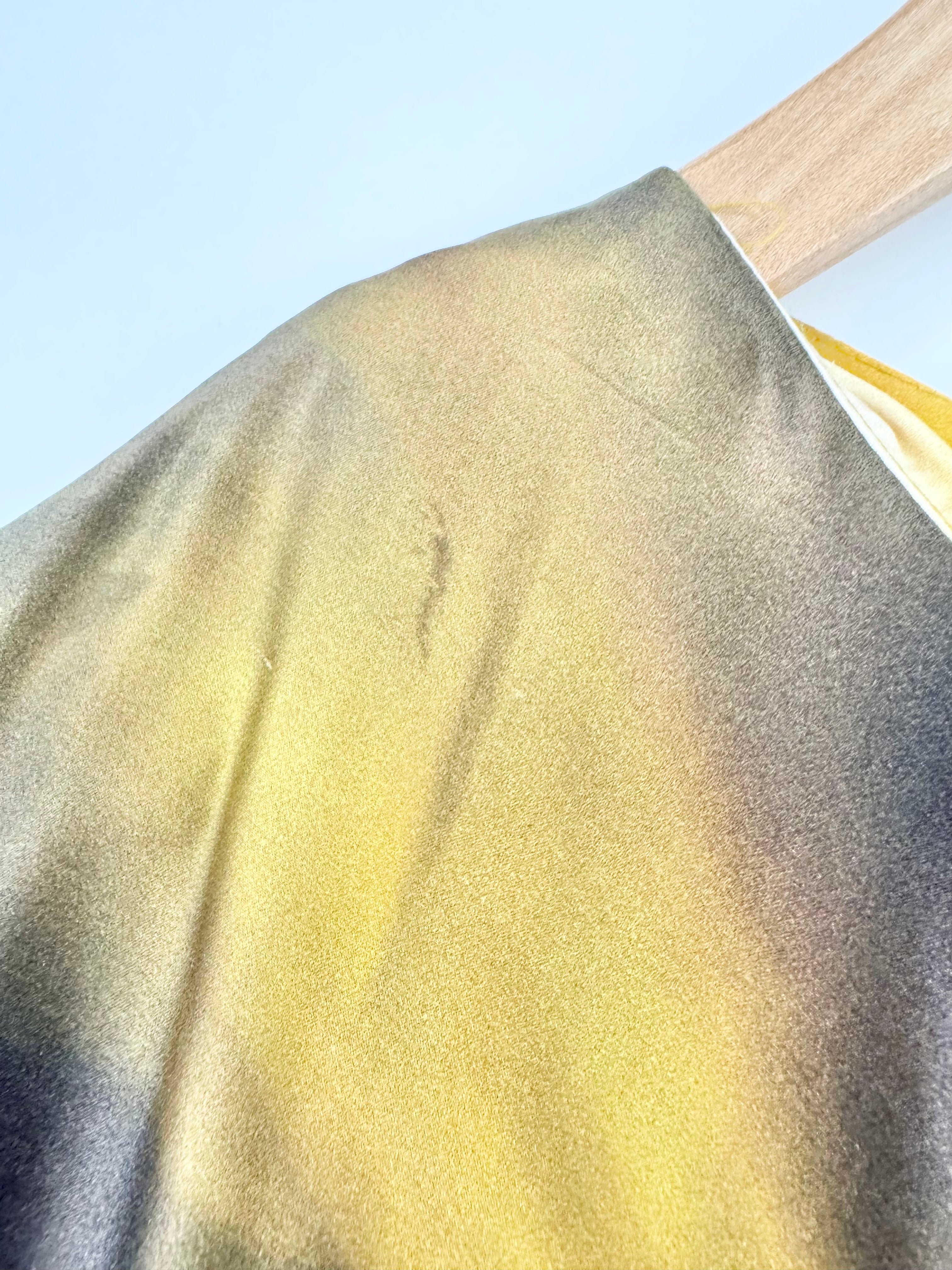 Thurley Yellow & Green Silk Sleeveless Midi Dress - AU8