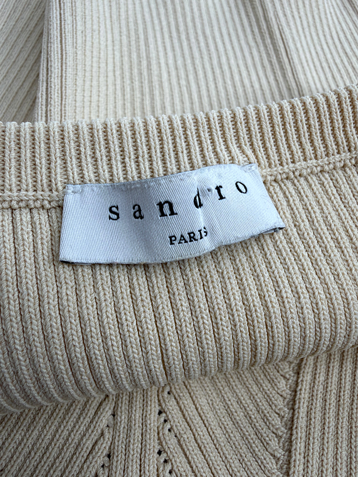 Sandro Rib Knit Cropped Singlet Top - AU8