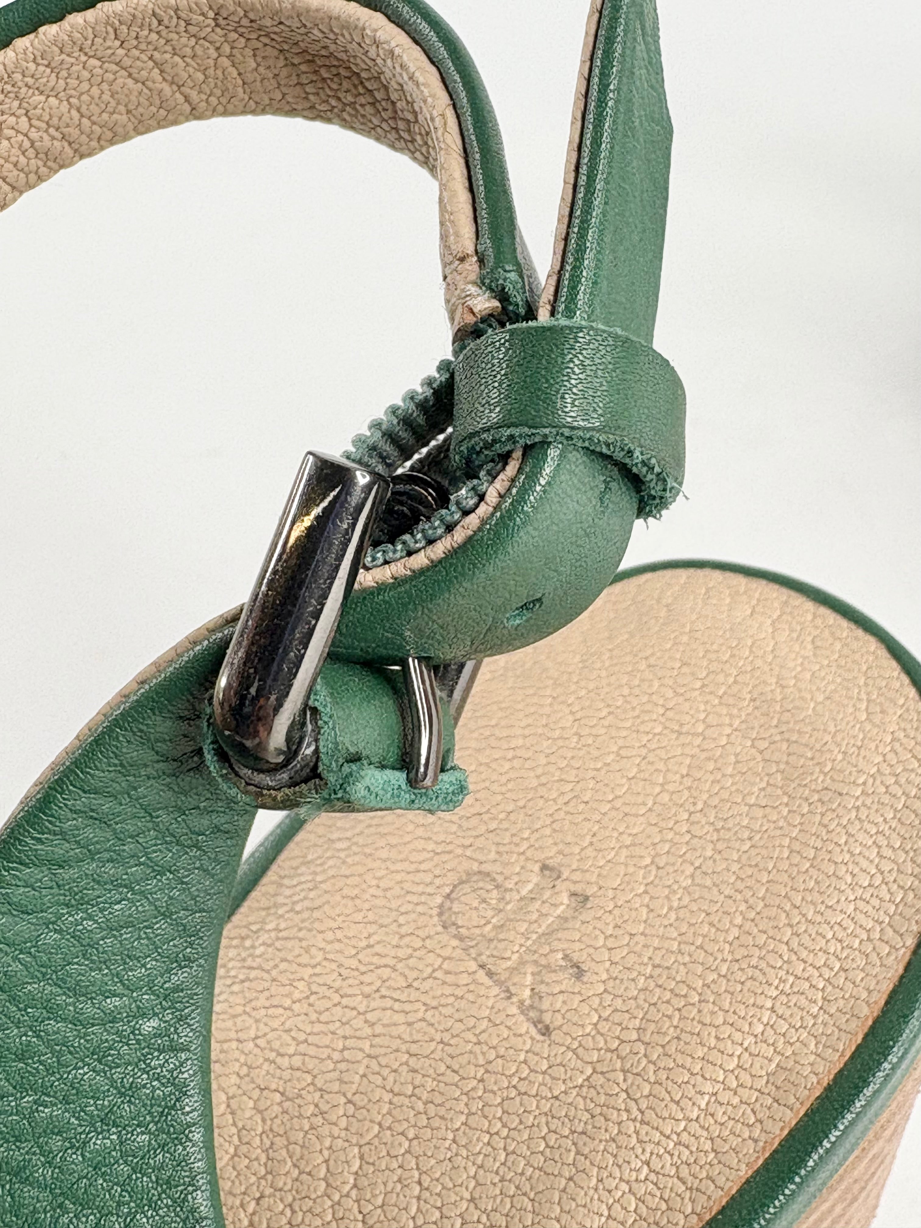 Elk Forest Green Leather Open-Toe Sandals - EU40