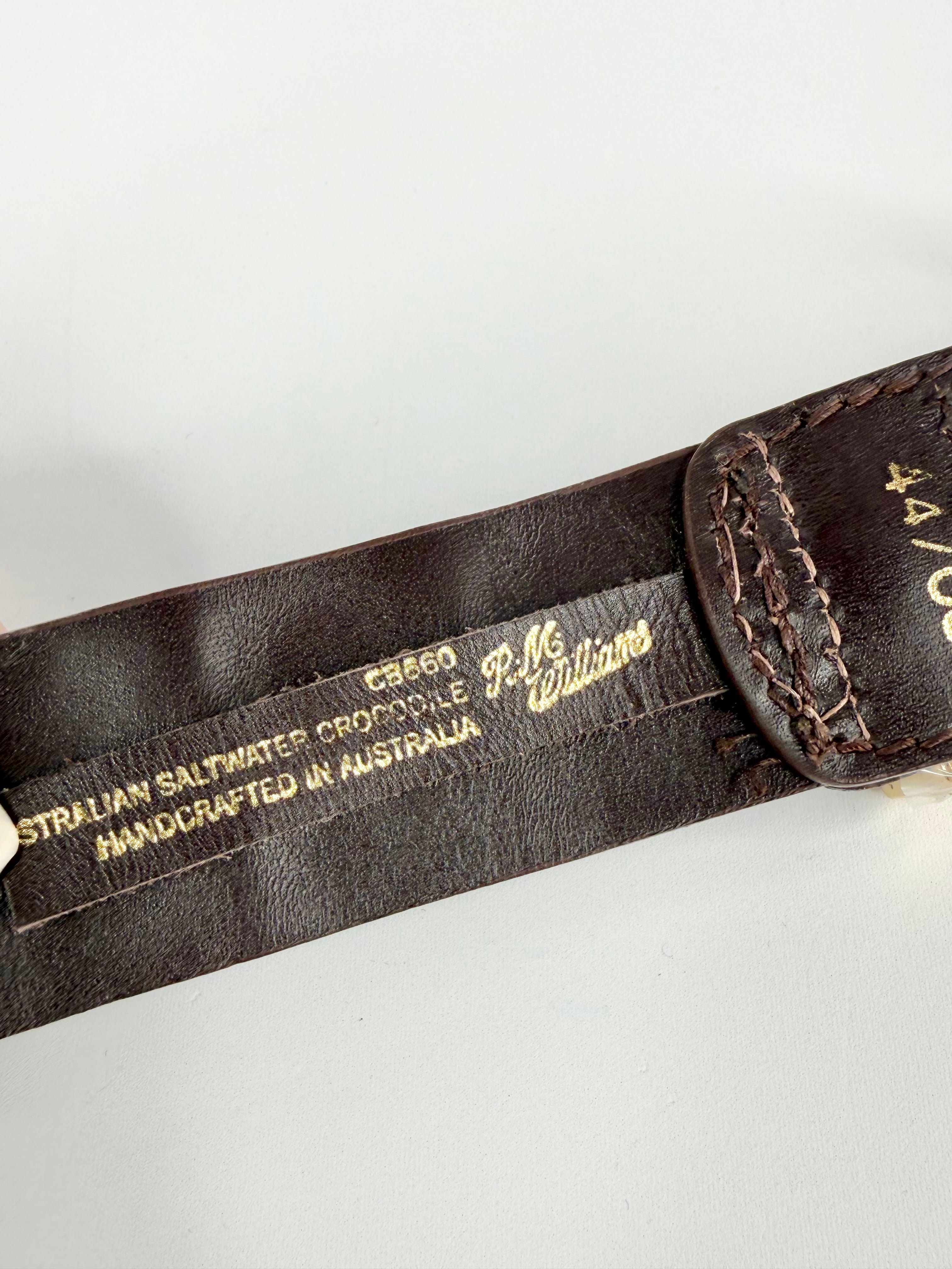 R.M. Williams Croc Leather Belt - W44
