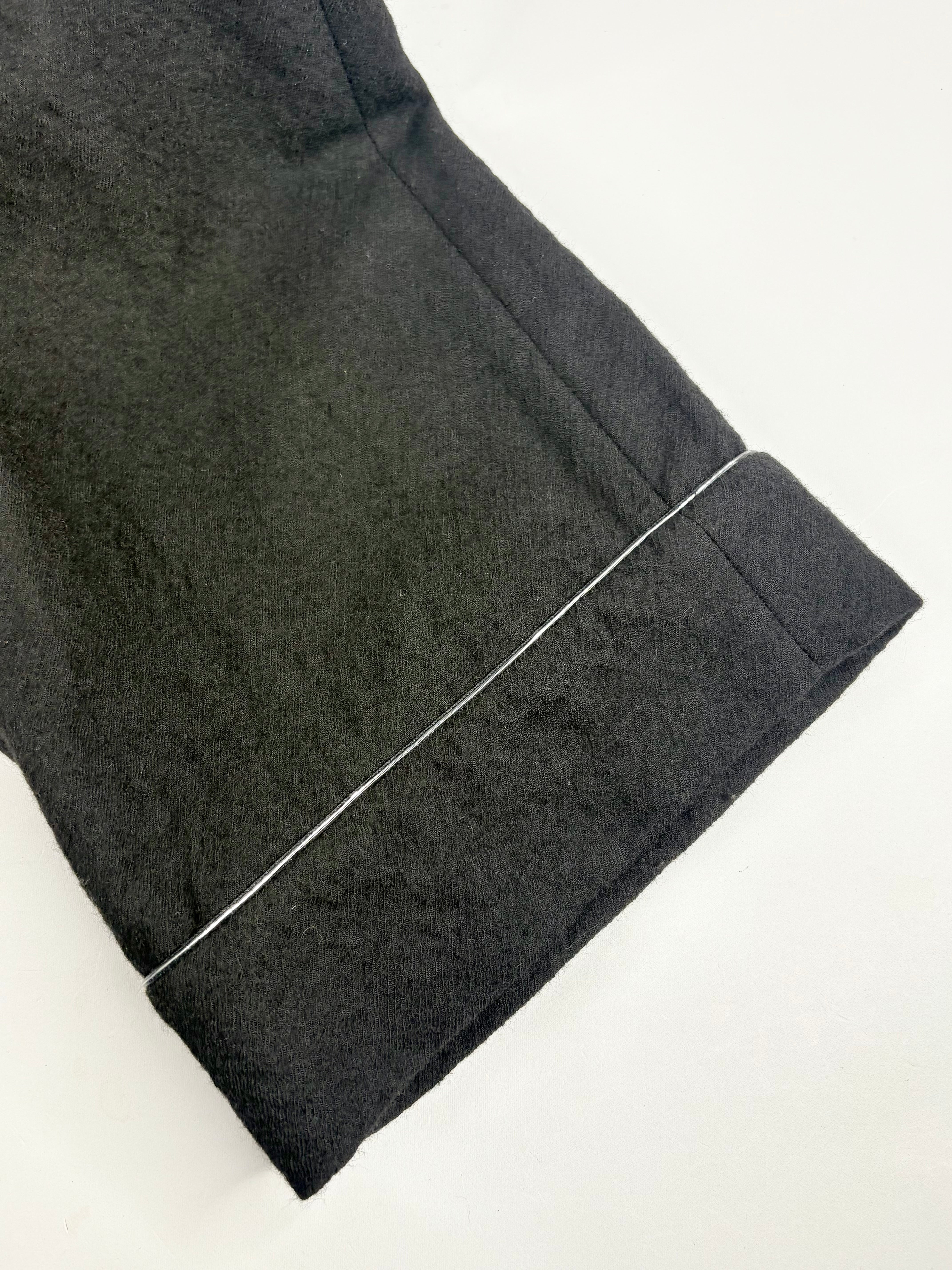 Giorgio Armani Wide Leg Black Wool Crepe Trousers - AU16