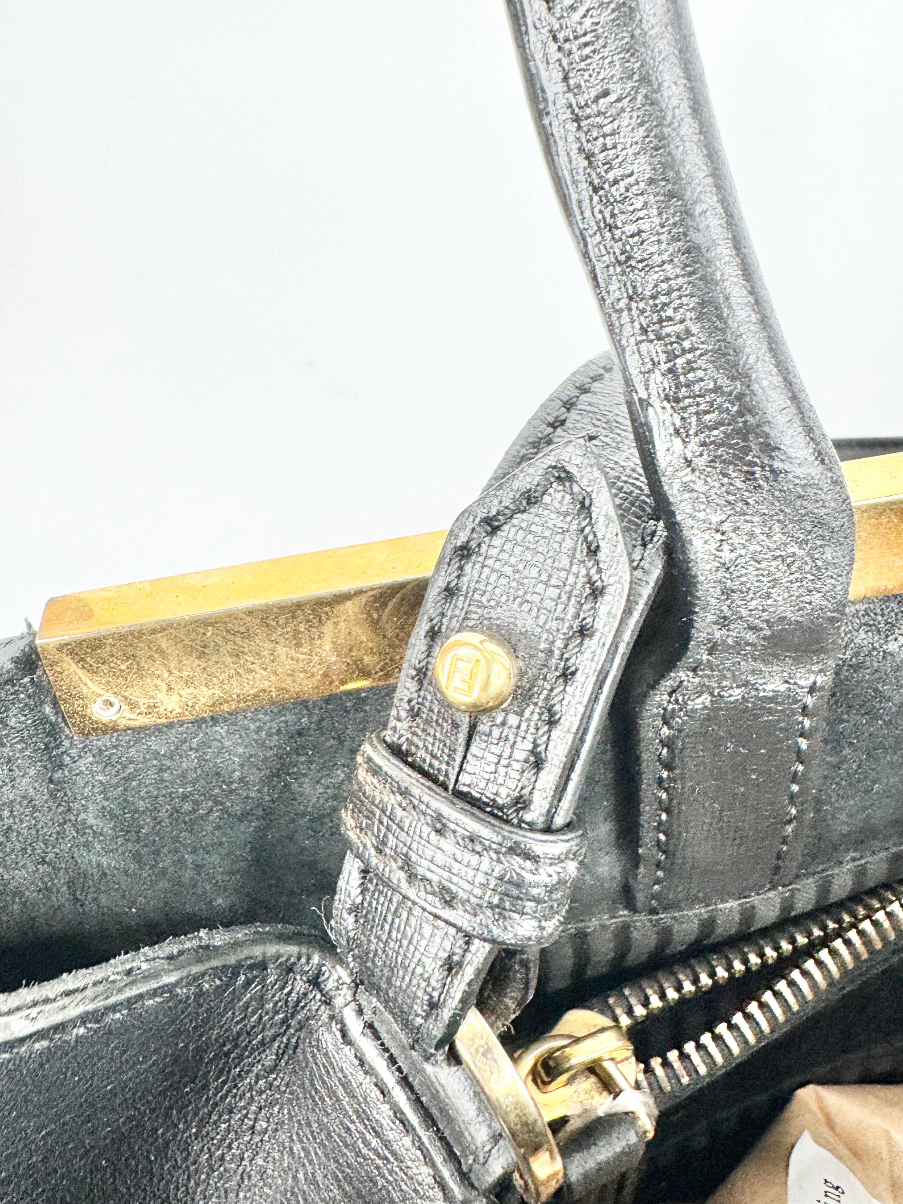 Fendi 2jours Black Leather Satchel