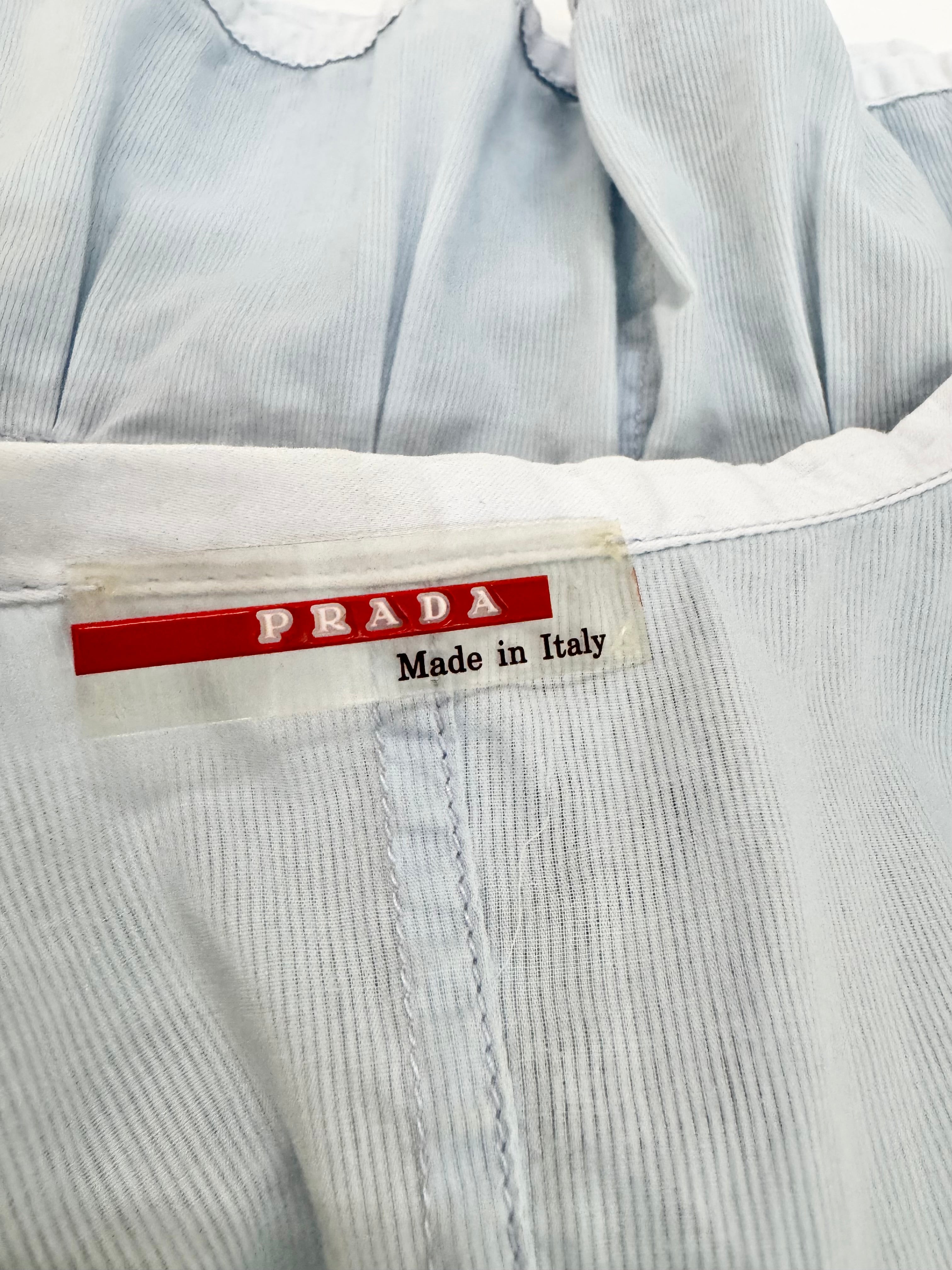 Prada Linea Rossa Blue Zip Front Corset Top - AU8