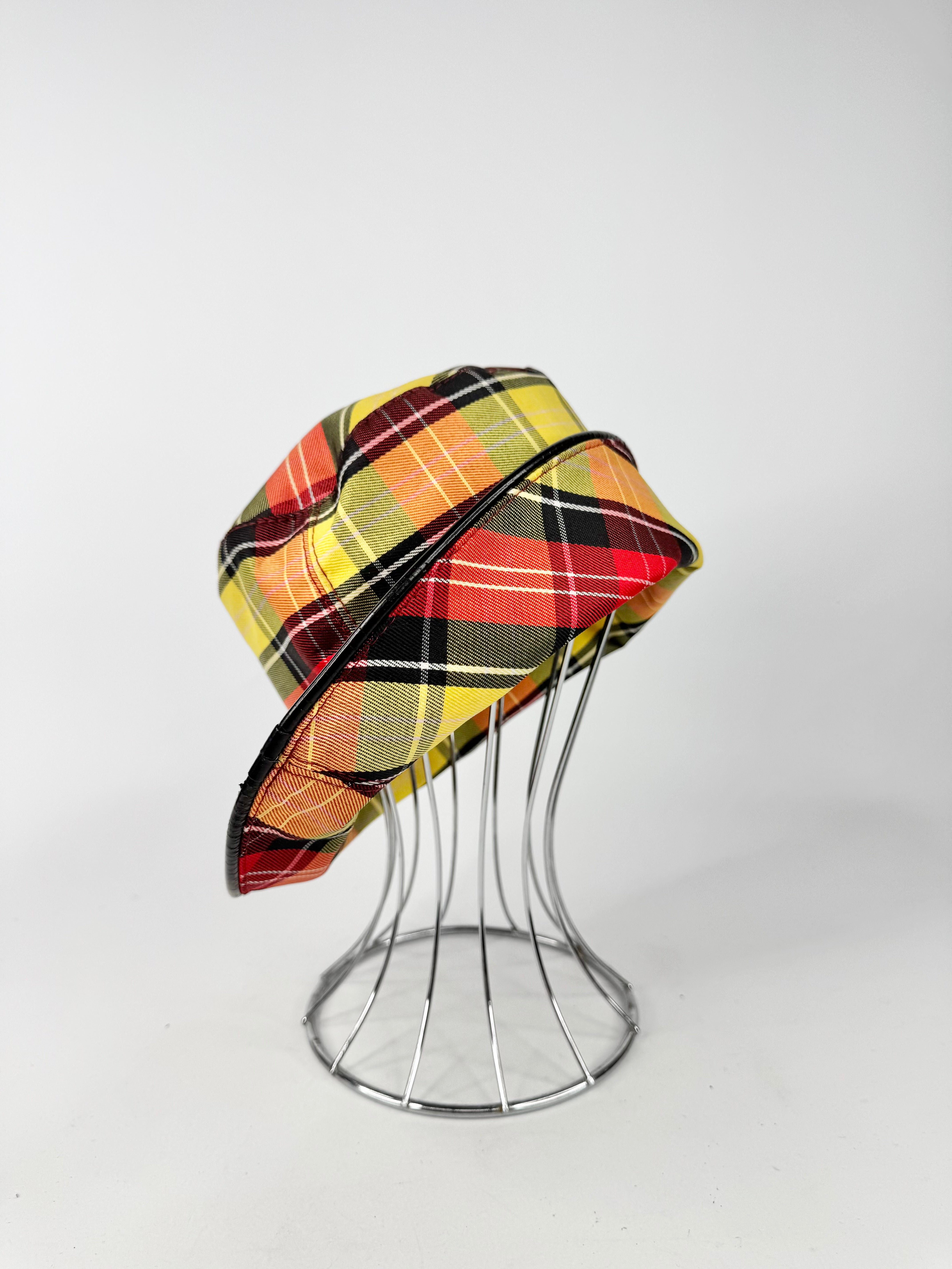 Catherine Manuell Bright Yellow Plaid Bucket Hat