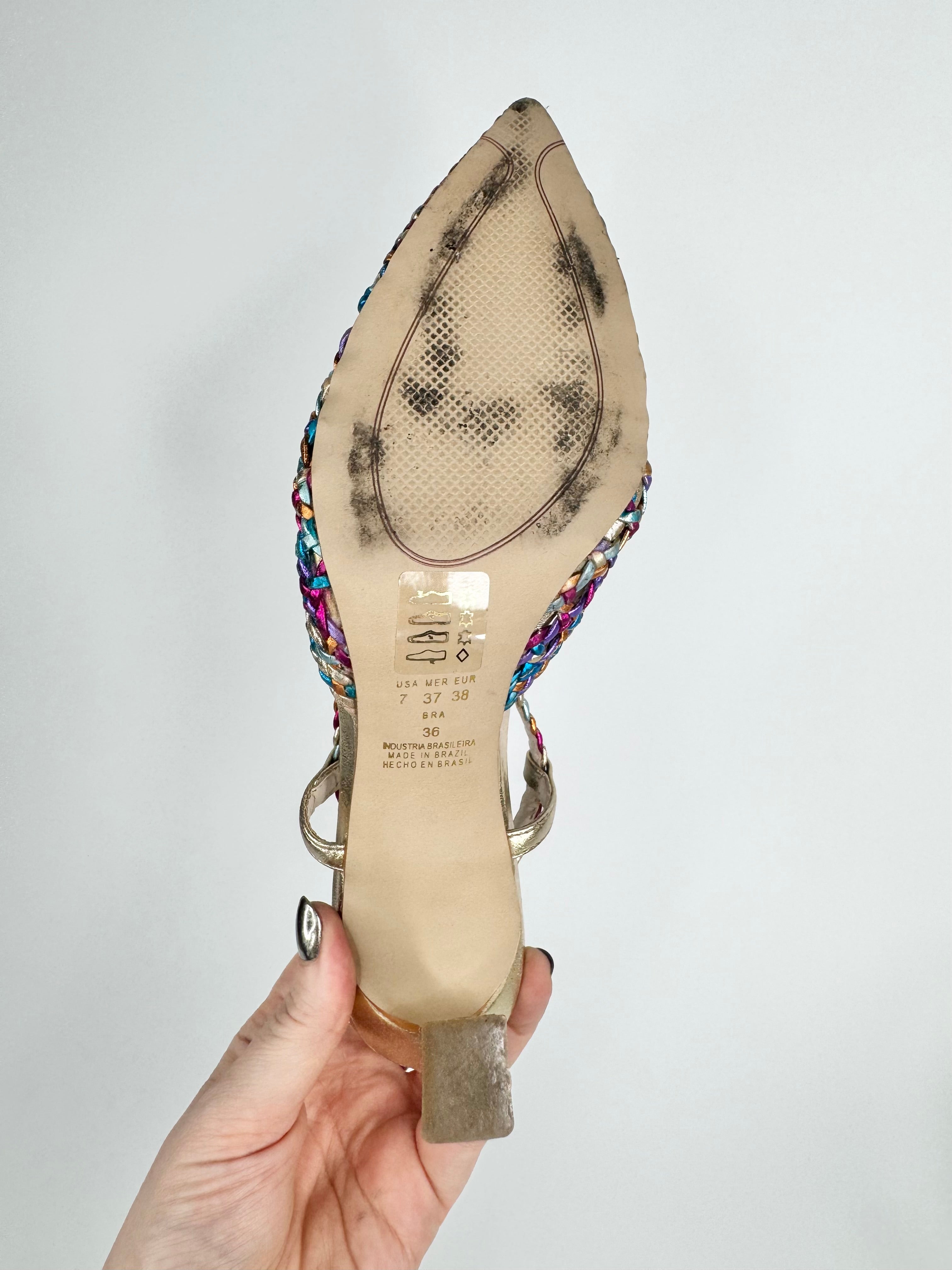 Zomp Multicolor Woven Kitten Heels - EU38