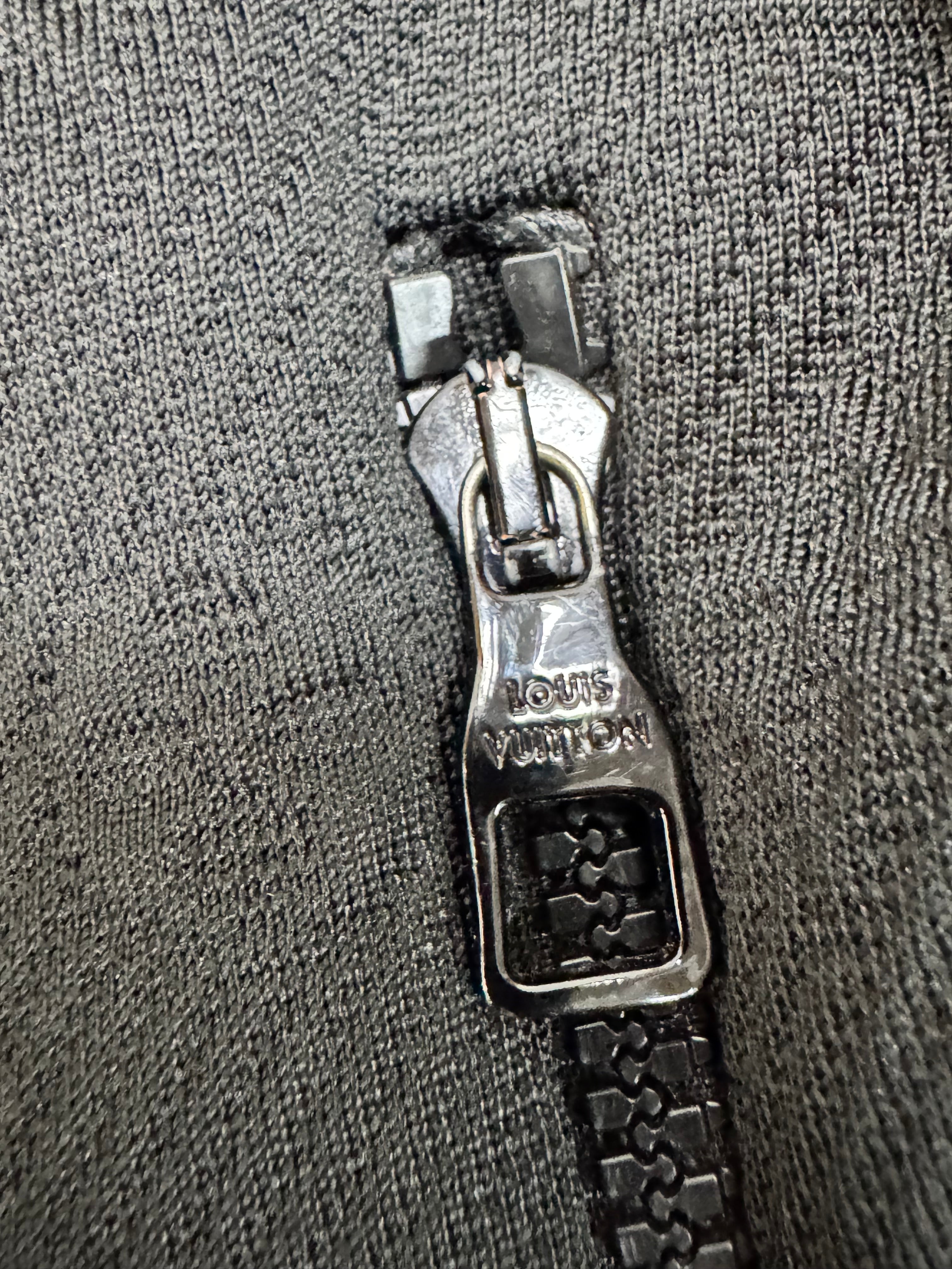 Louis Vuitton Black Monogram Embossed Zippered Jacket - M