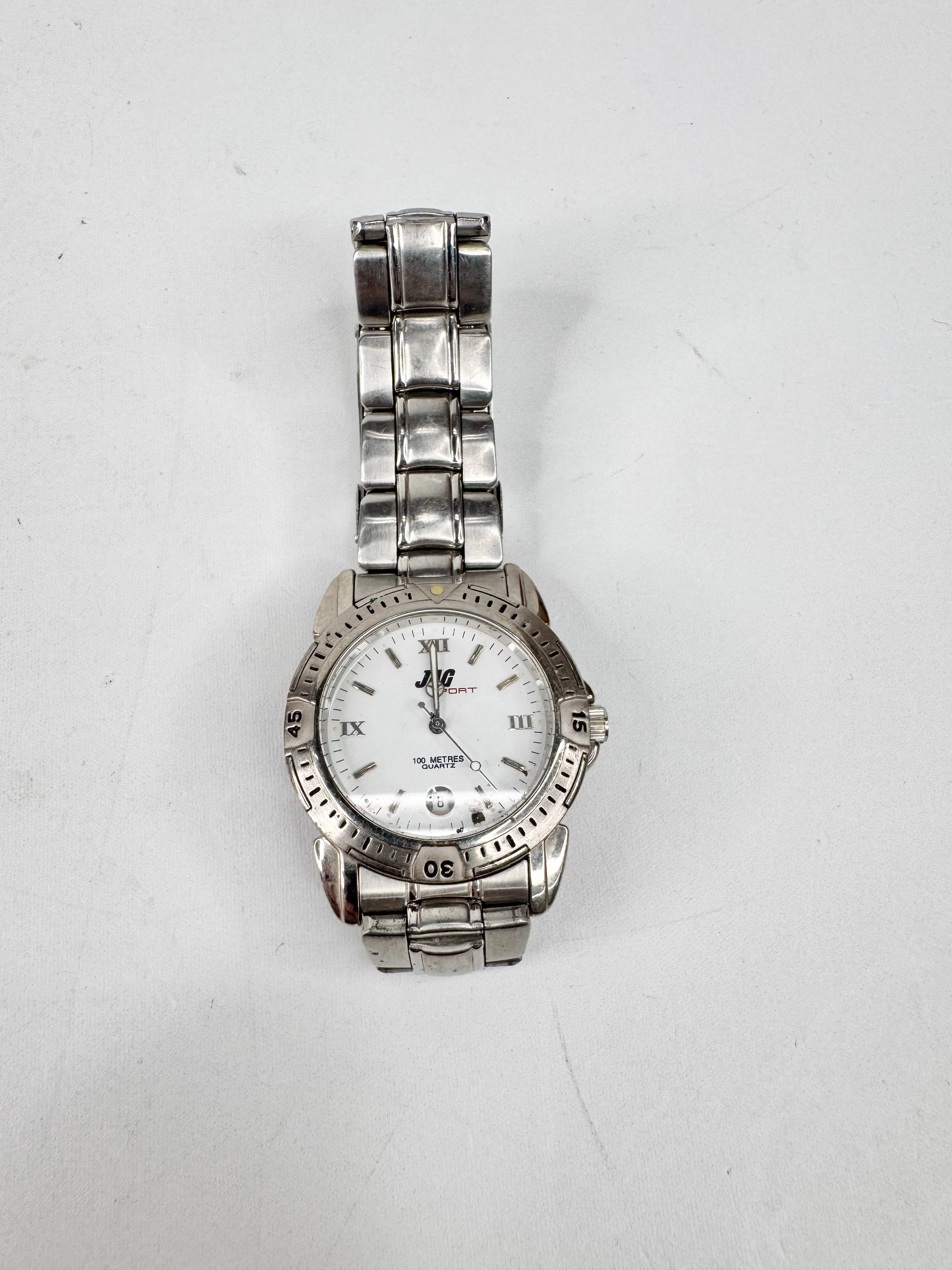 Jag Sport Silver Toned Quartz Watch