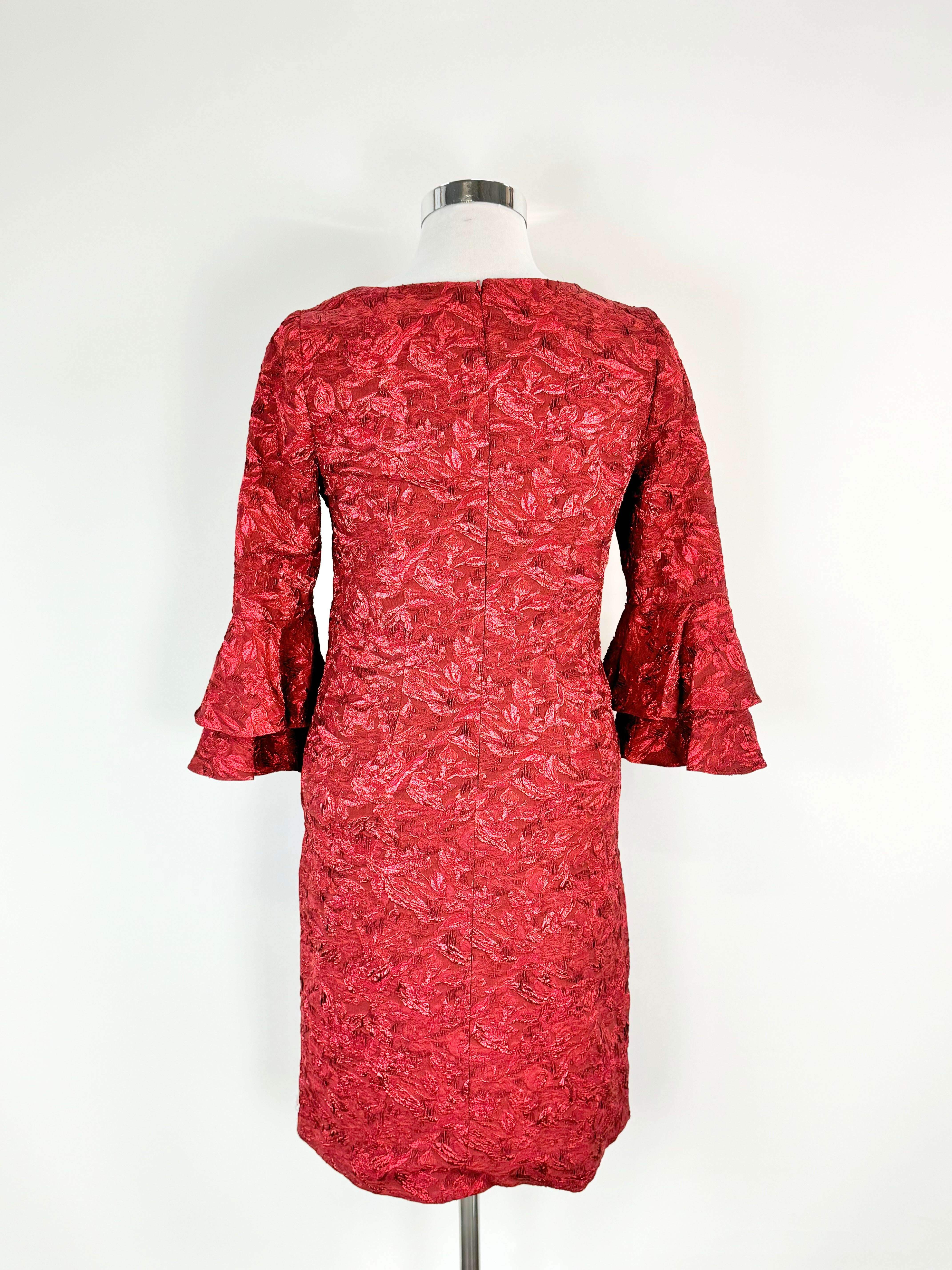 Theia Ruby Red Bell Sleeve Cocktail Dress - AU8