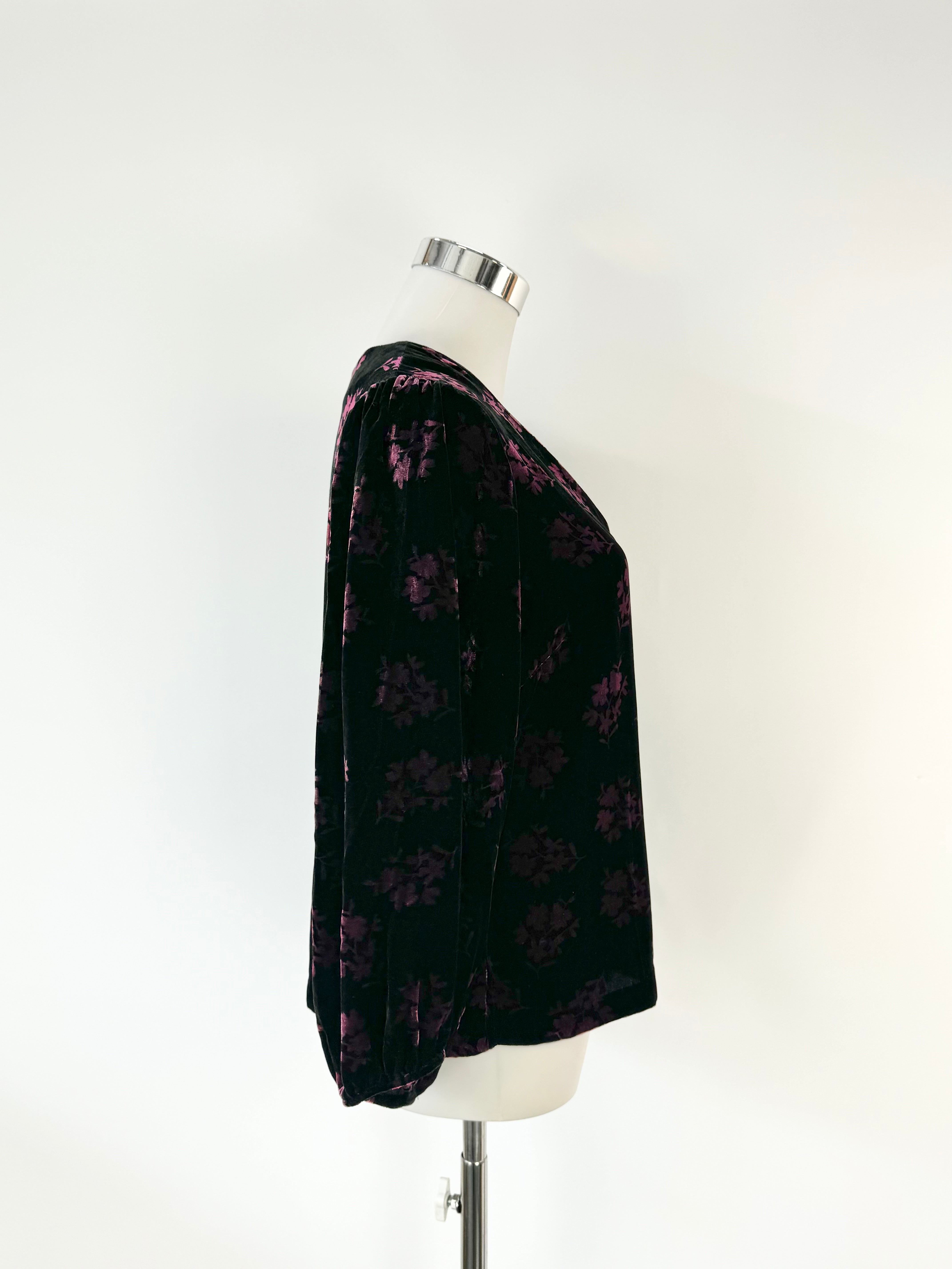 Rixo 'Millie Flora Bunch Shadow' Velvet Blouse - AU8/10