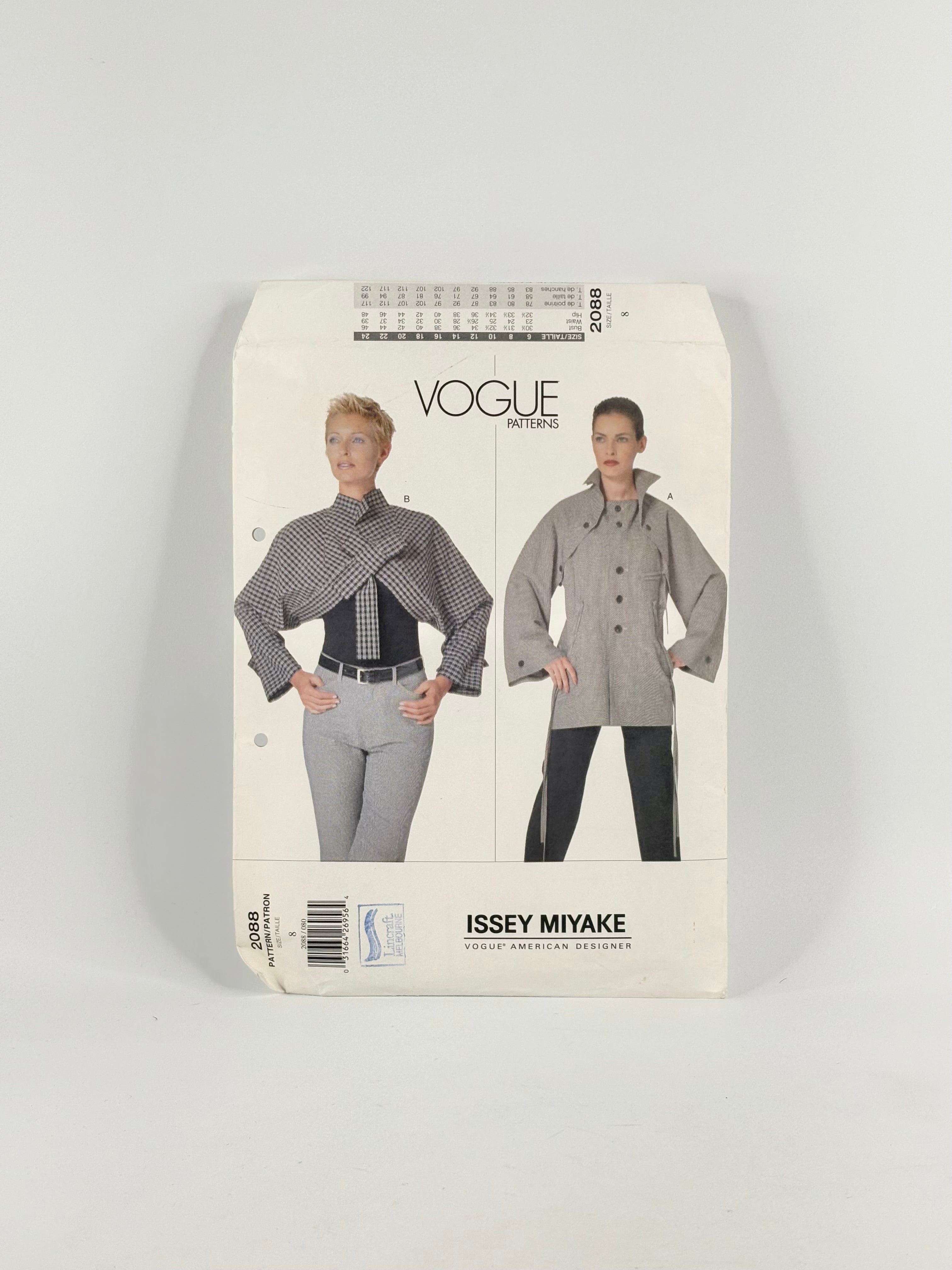 Vogue American Designer Issey Miyake Jackets: No. 2088 - Size 8